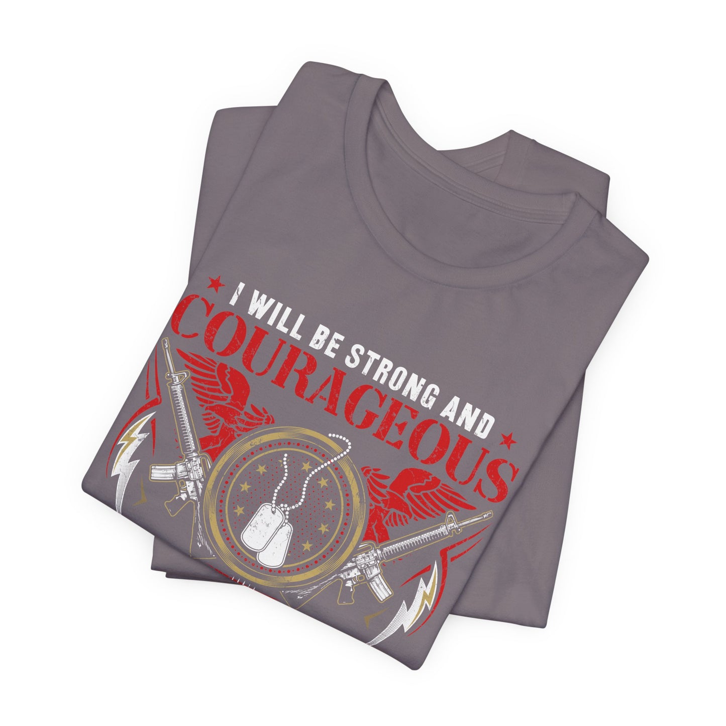 Courageous Veteran Prayer Tee Military Dog Tags Unisex Cotton T-Shirt v37
