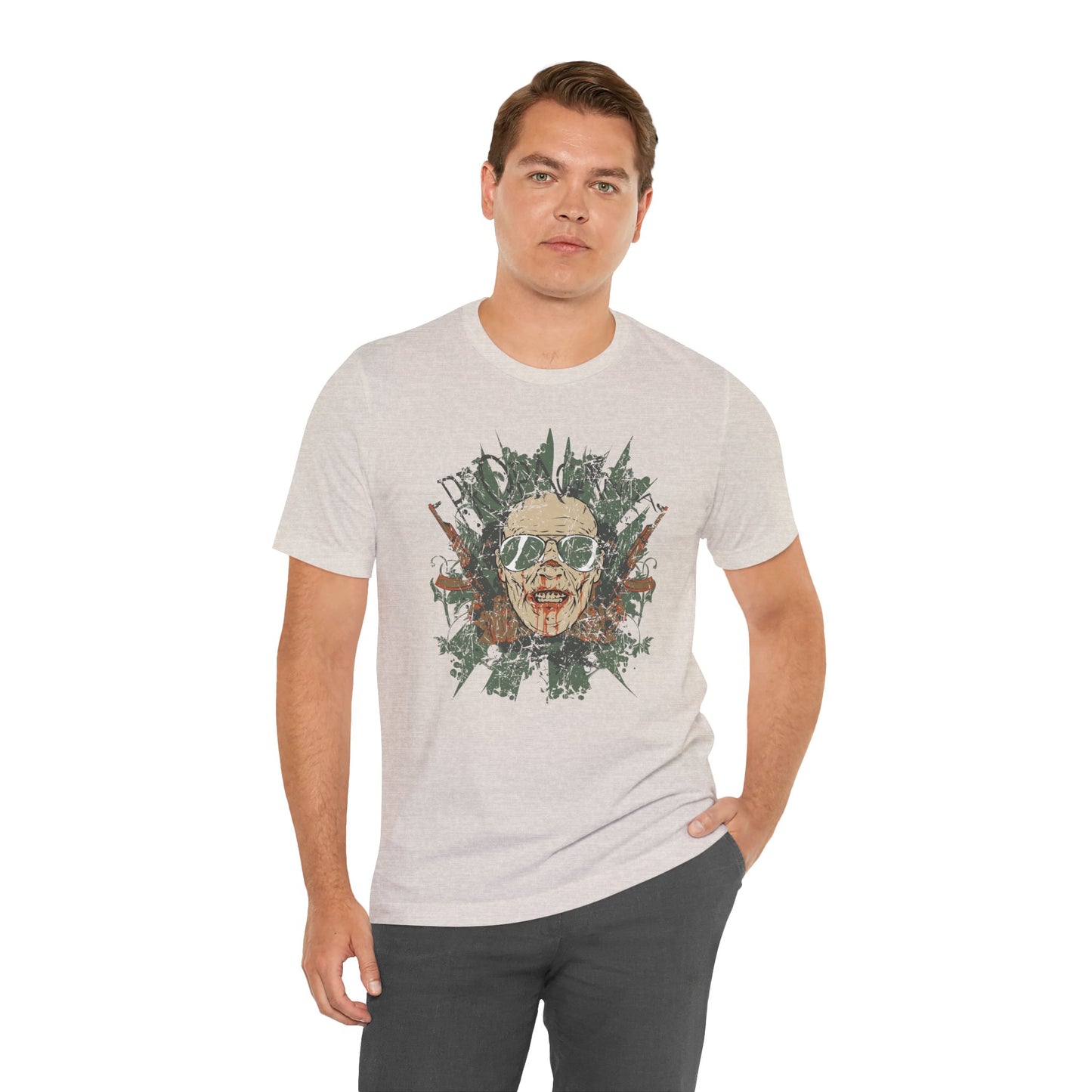Retro Skull Floral Graphic Design Unisex Cotton T-Shirt G-2