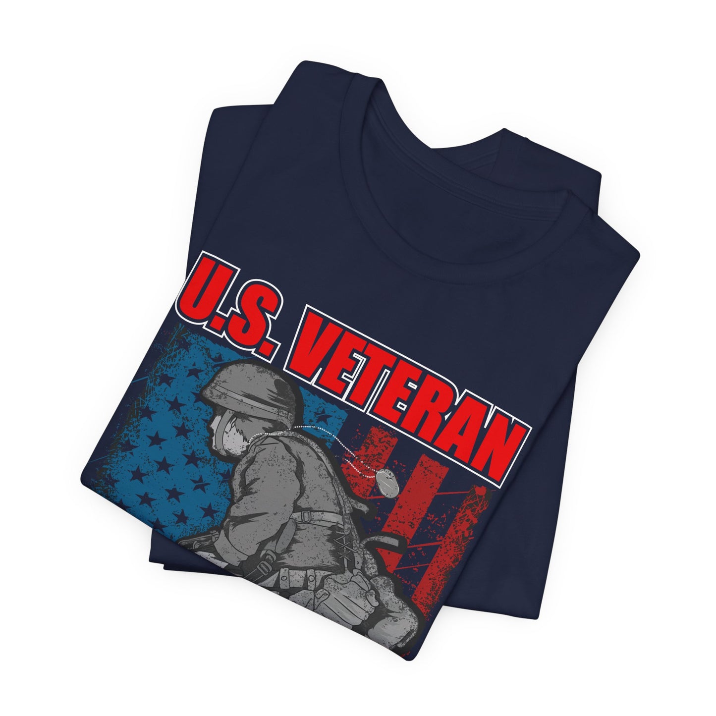 U.S. Veteran Soldier Illustration Tee Defender of Liberty and Freedom Unisex Cotton v31