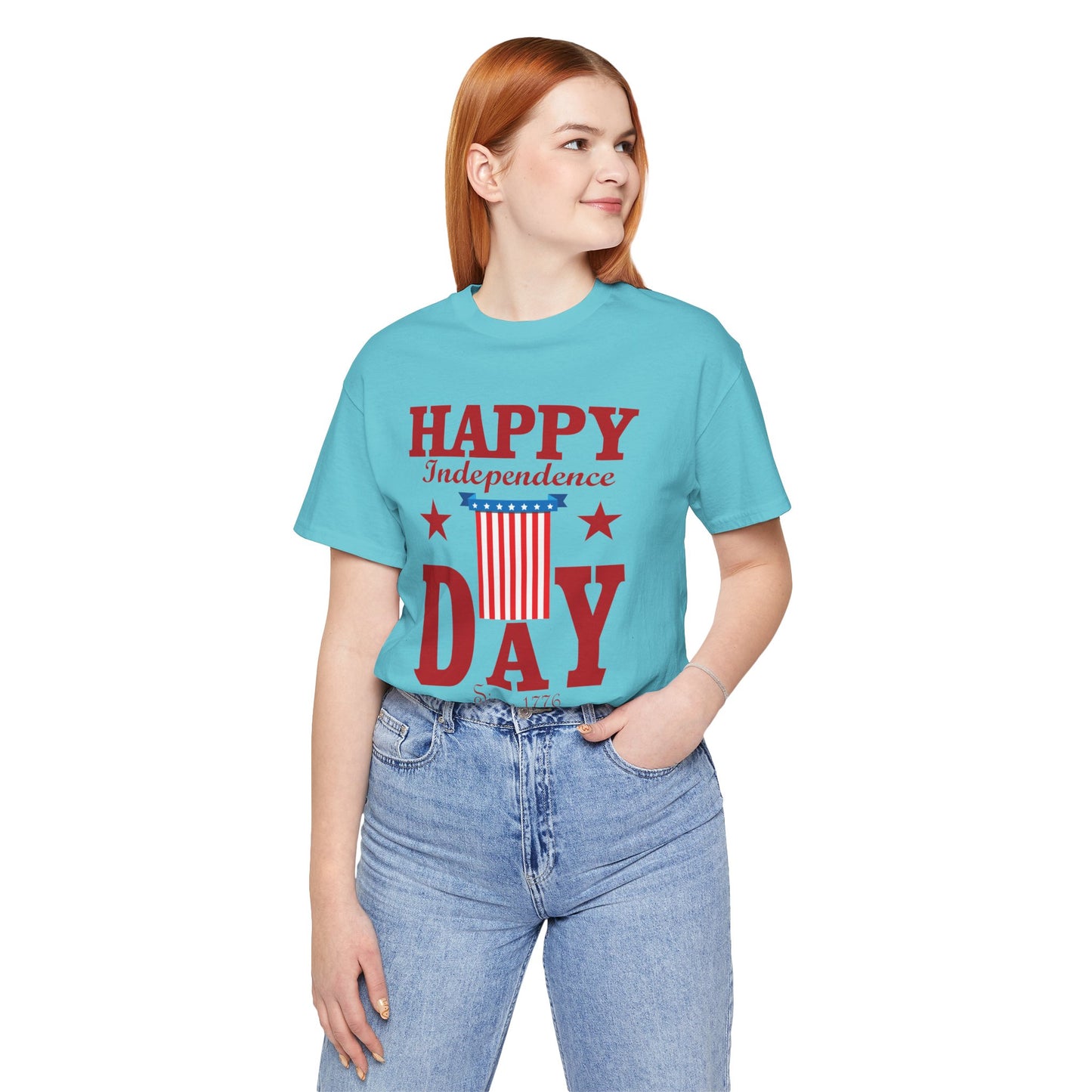 Happy Independence Day Graphic Unisex Cotton T-Shirt 018