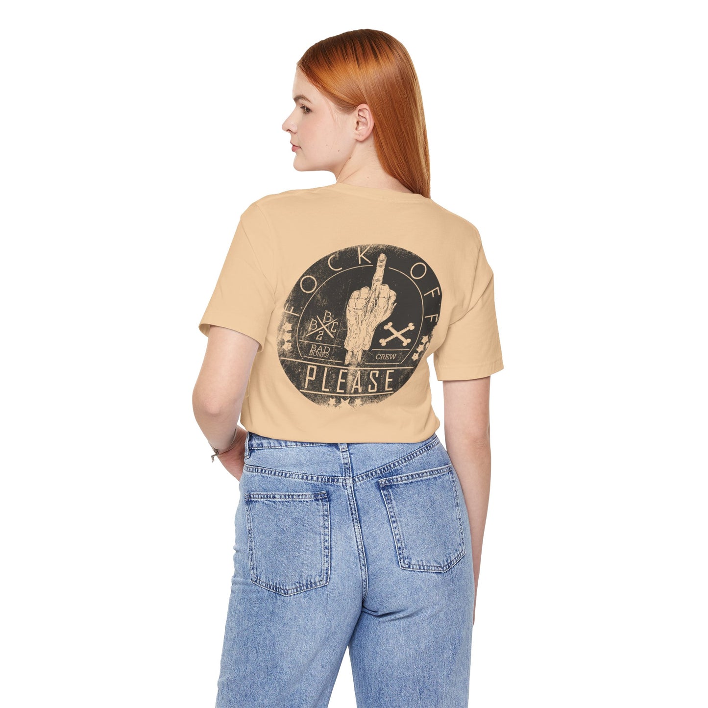 Fk Off Please tee Graphic Middle Finger Skull Design T-Shirt A-11