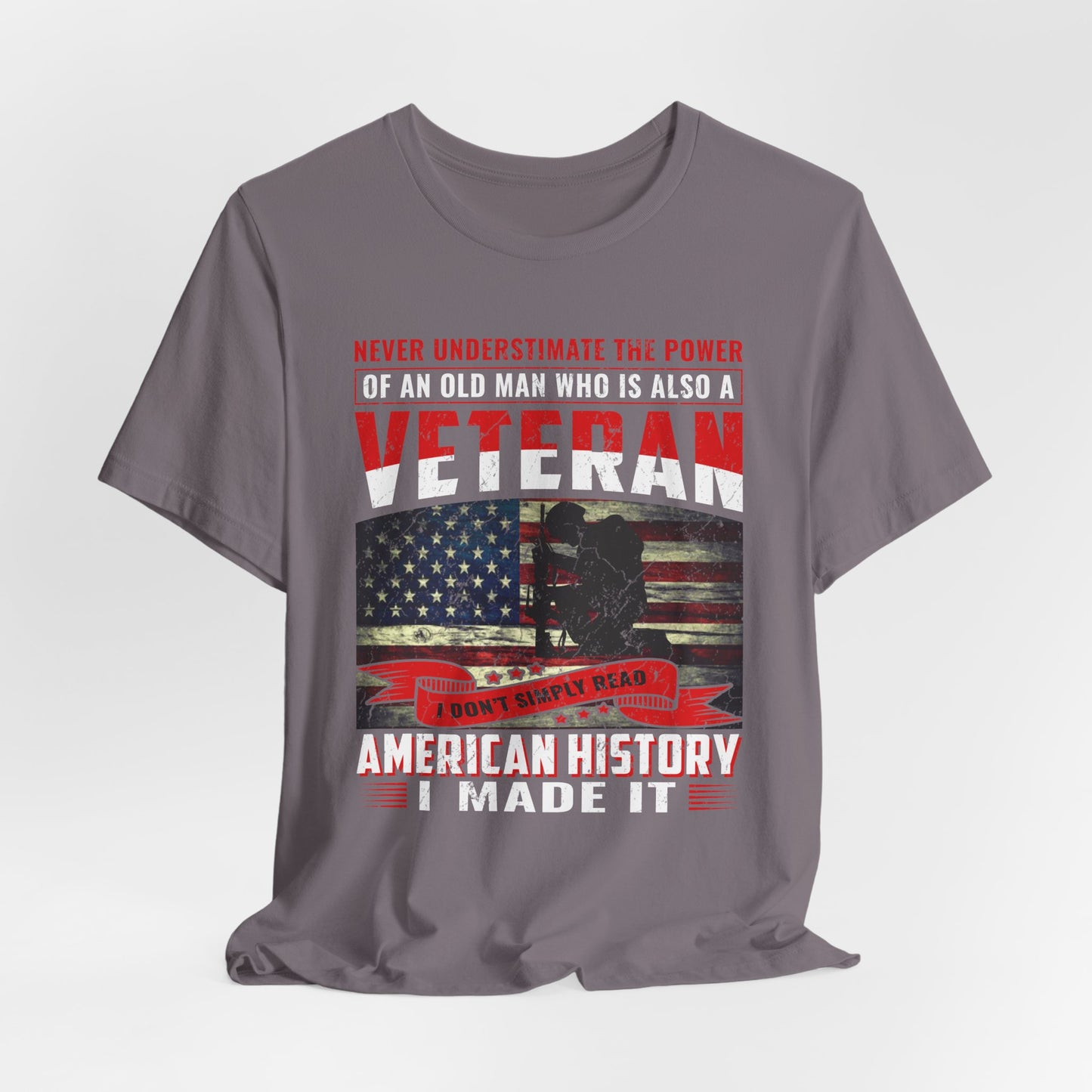 Veteran American flag T-Shirt I Made It Old Man Veteran Military Pride Unisex Cotton v32