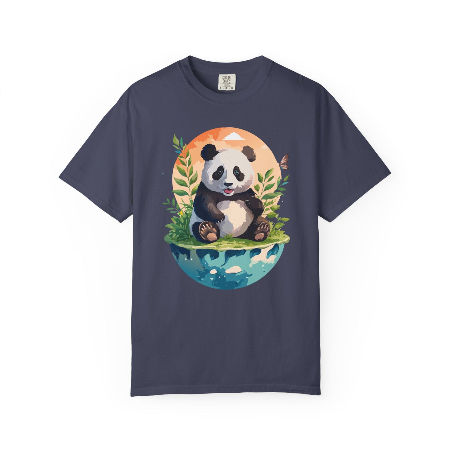 Panda Portrait T-Shirt Unisex Cotton Floral Chinese Graphic Circle Animal Art Tee pp4