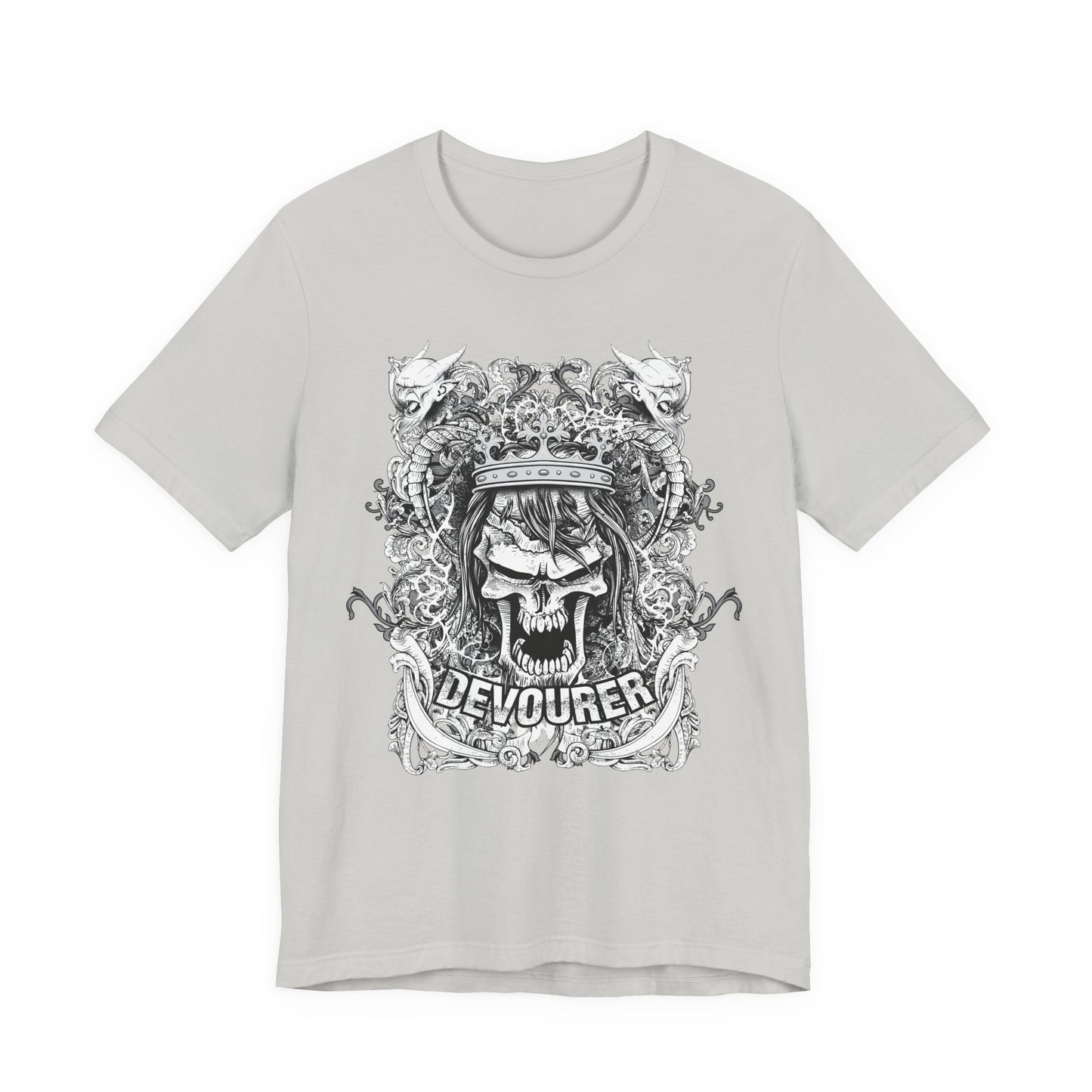 Gothic Skull Illustration Graphic Unisex Cotton T-Shirt r13