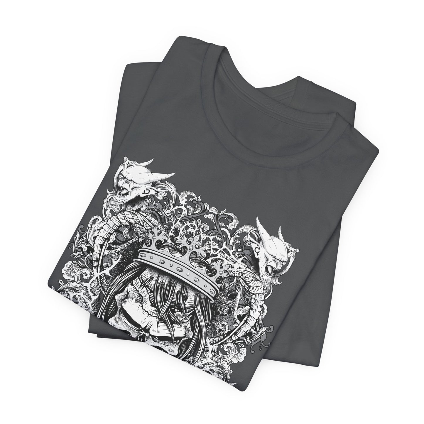 Gothic Skull Illustration Graphic Unisex Cotton T-Shirt r13