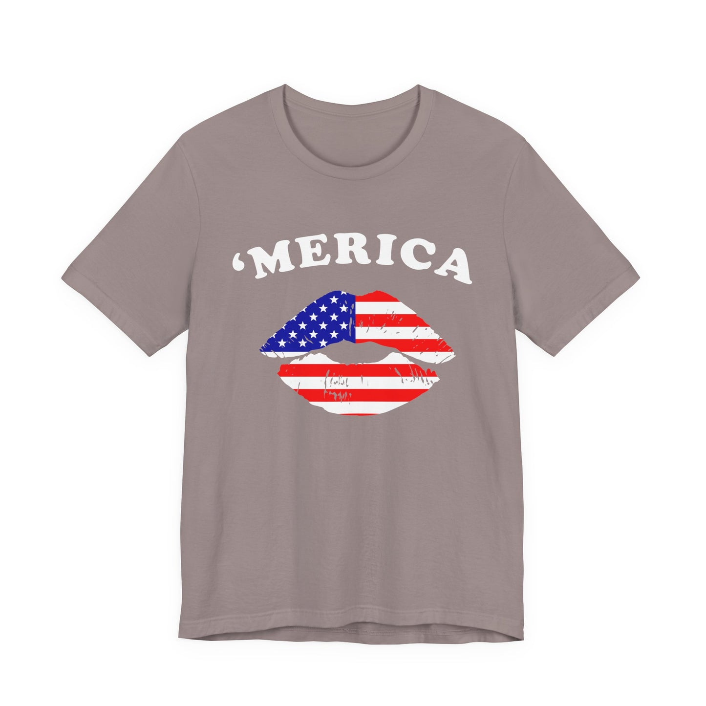 American Flag Lip Graphic Unisex Cotton T-Shirt a9