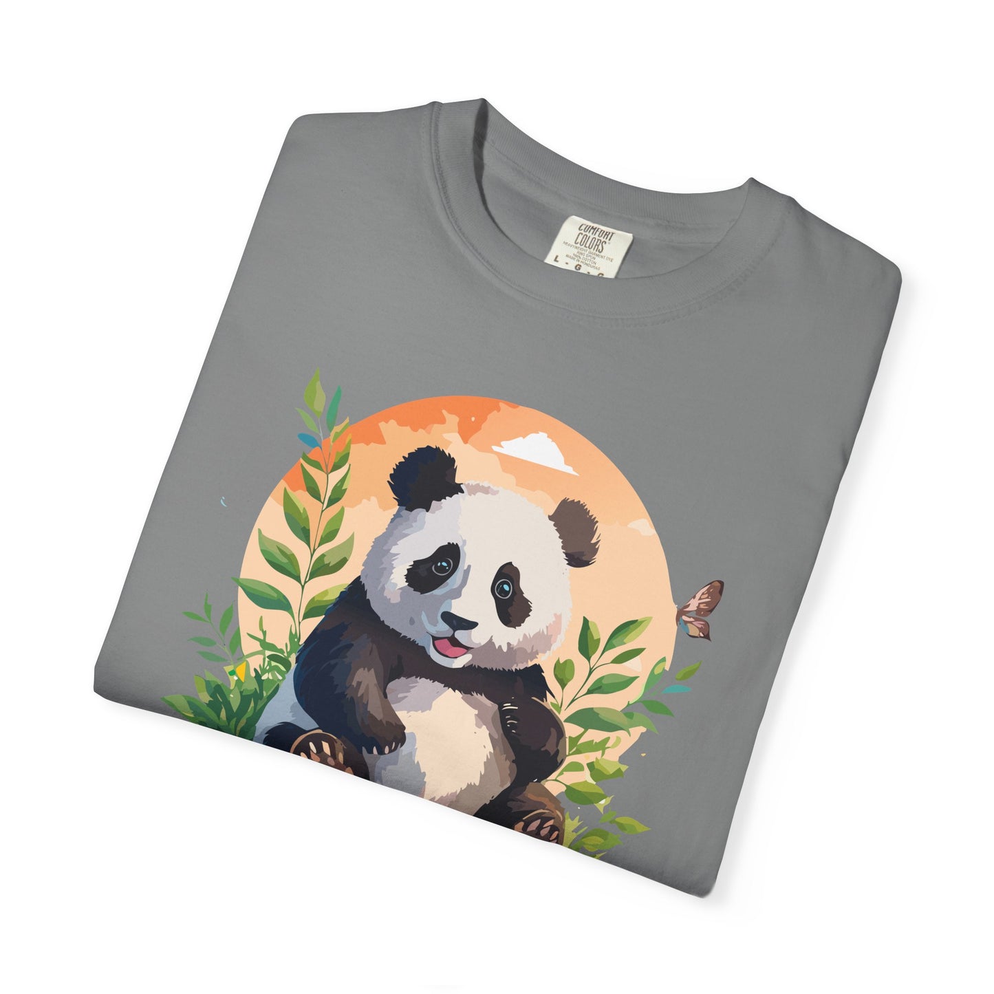 Panda Portrait T-Shirt Unisex Cotton Floral Chinese Graphic Circle Animal Art Tee pp4