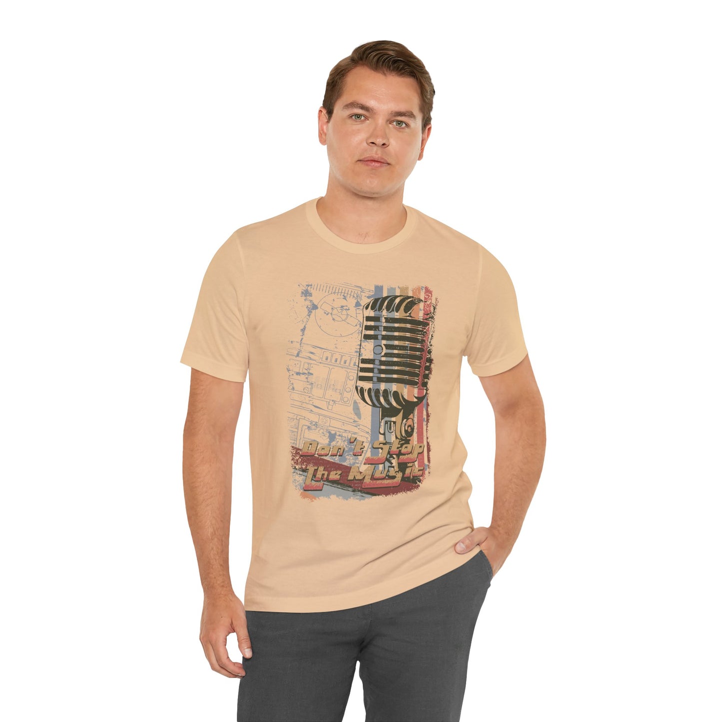 Retro Microphone Graphic Unisex Cotton T-Shirt r9