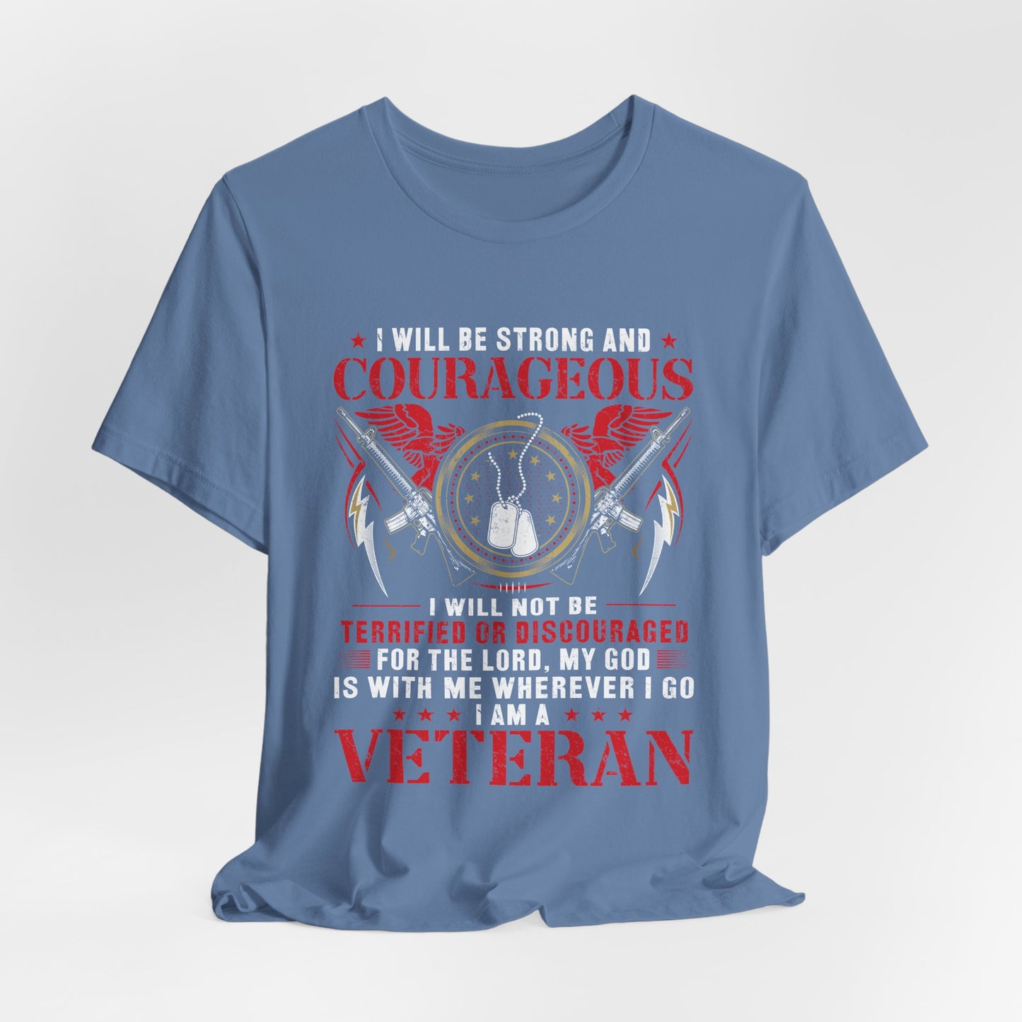 Courageous Veteran Prayer Tee Military Dog Tags Unisex Cotton T-Shirt v37
