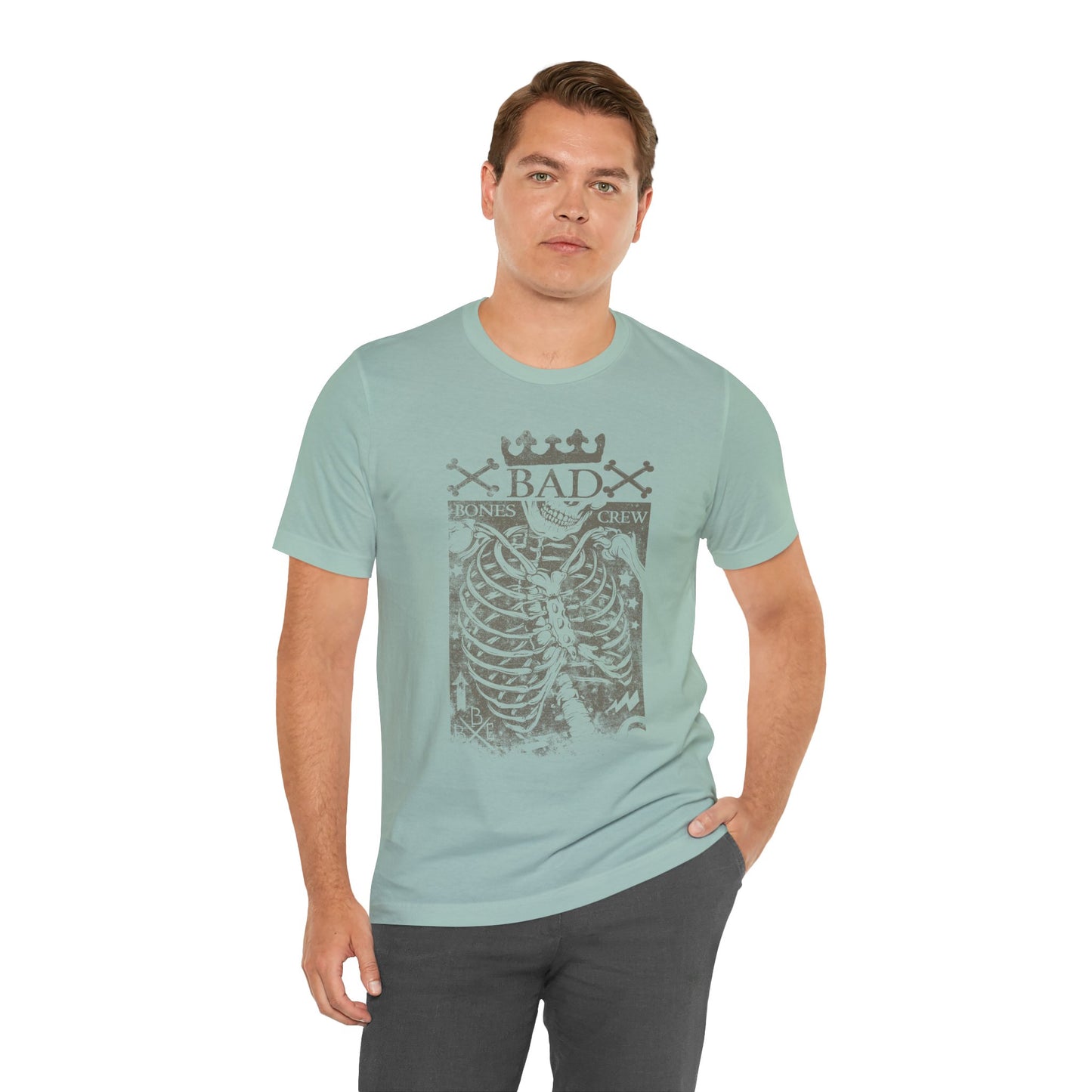 Skeleton Ribcage Tee Bones Crew Graphic Shirt A-10
