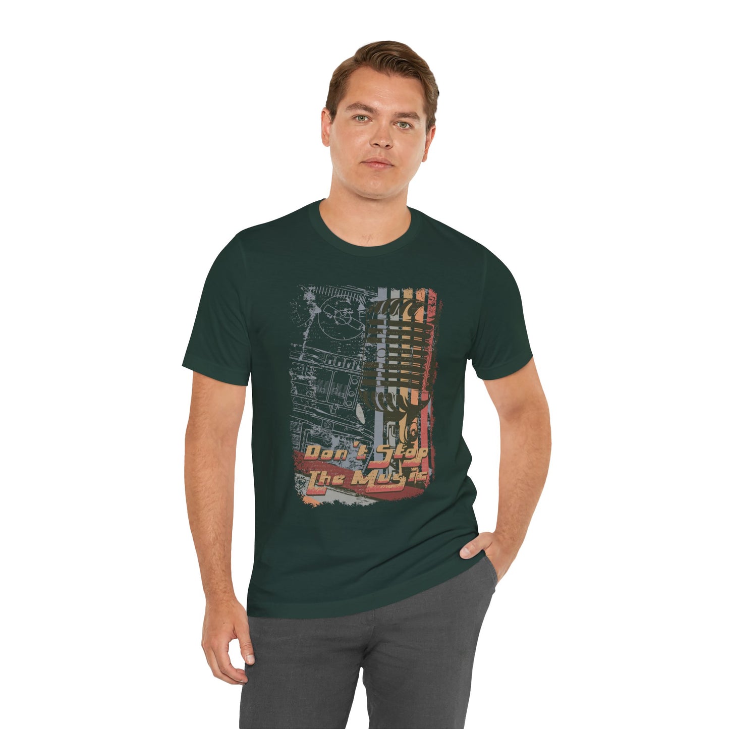 Retro Microphone Graphic Unisex Cotton T-Shirt r9