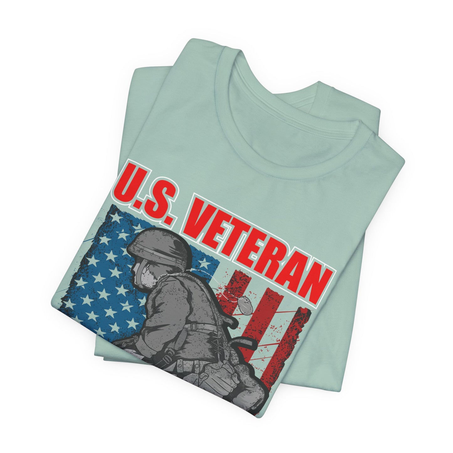 U.S. Veteran Soldier Illustration Tee Defender of Liberty and Freedom Unisex Cotton v31