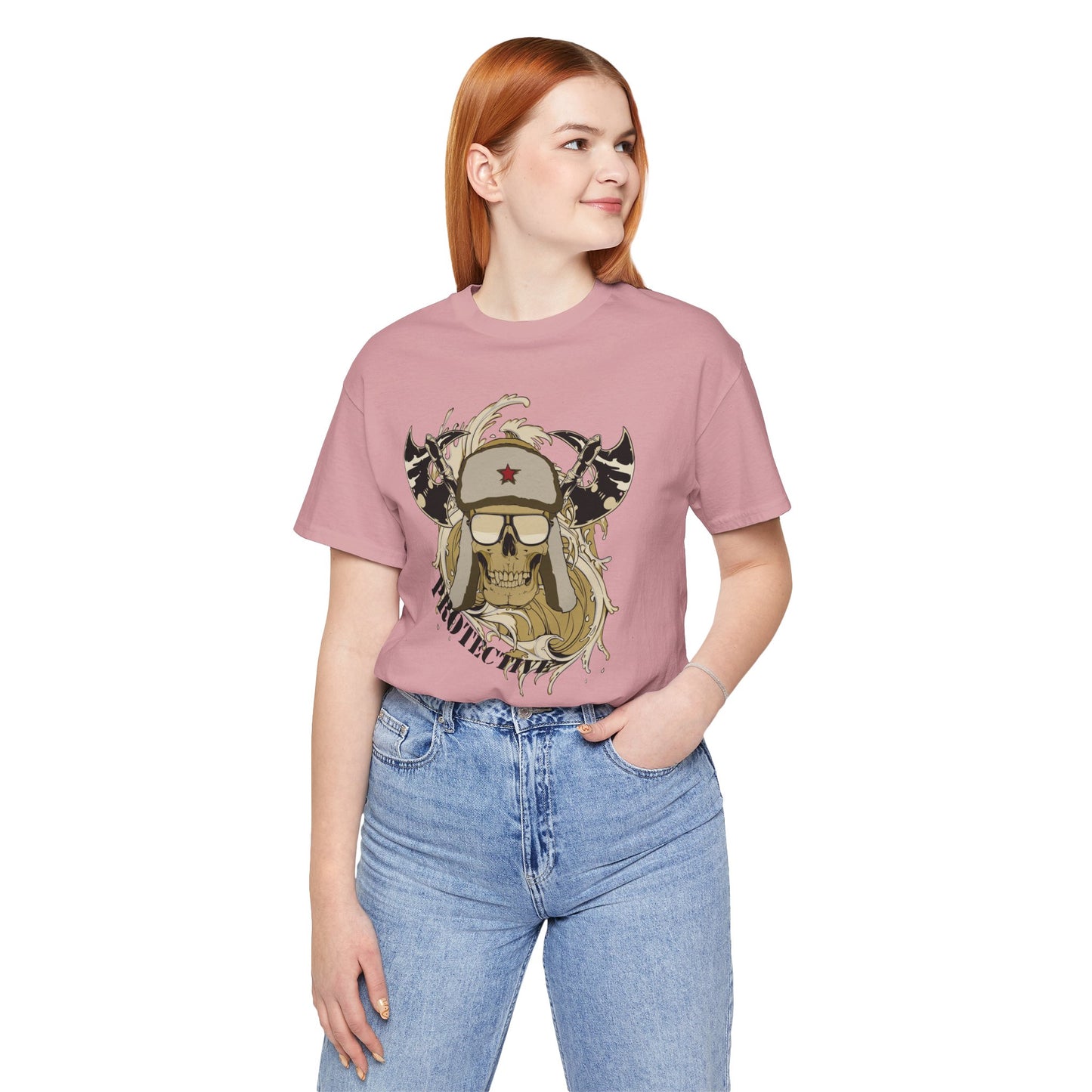 Viking Skull Graphic with Horned Helmet T-Shirt Captain Design Tee Art-41