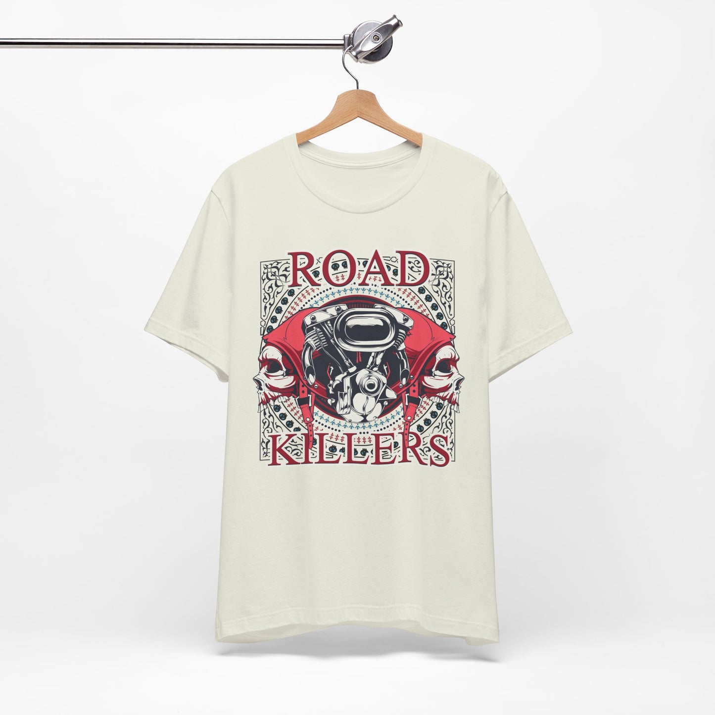 Dark Road Motorcycle Helmet Skull Tee Biker graphic t-shirt G-1