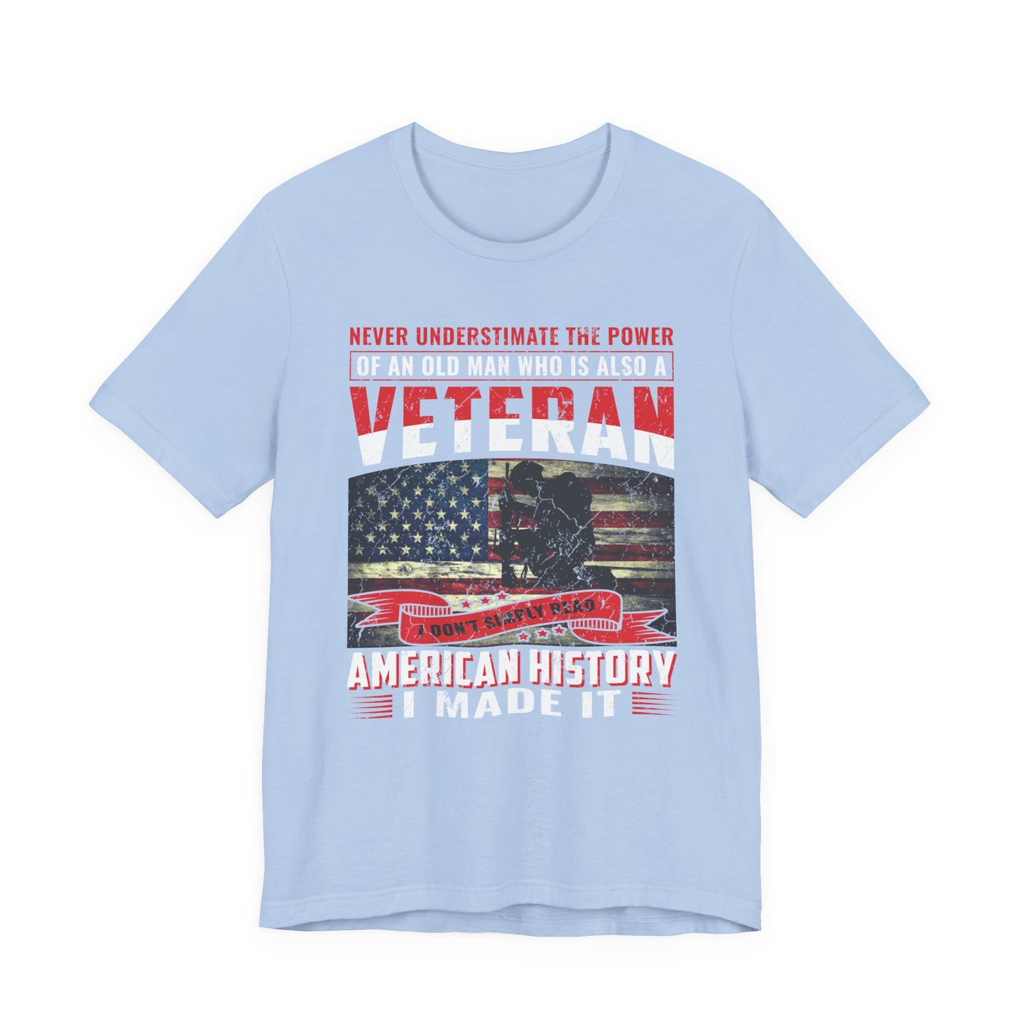 Veteran American flag T-Shirt I Made It Old Man Veteran Military Pride Unisex Cotton v32