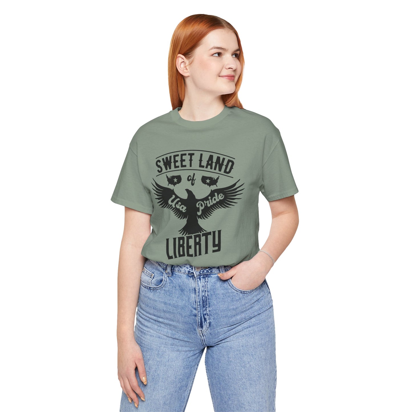 Liberty Eagle Graphic Unisex Cotton T-Shirt a4