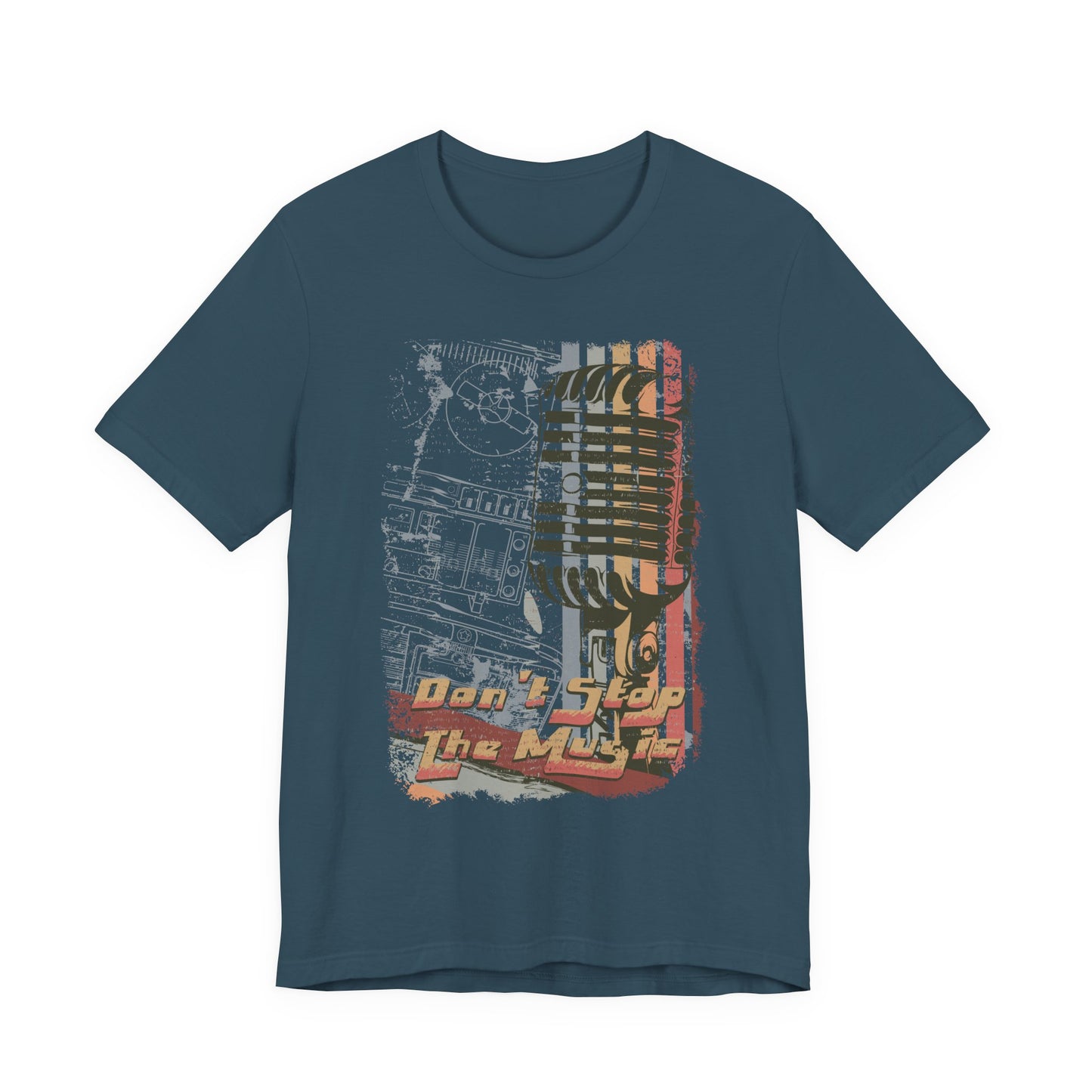 Retro Microphone Graphic Unisex Cotton T-Shirt r9