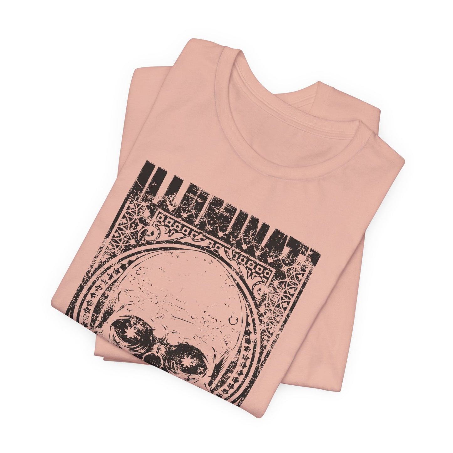 Skull Circle Graphic T-Shirt Vintage Etching Illustration Art Design Tee A-9