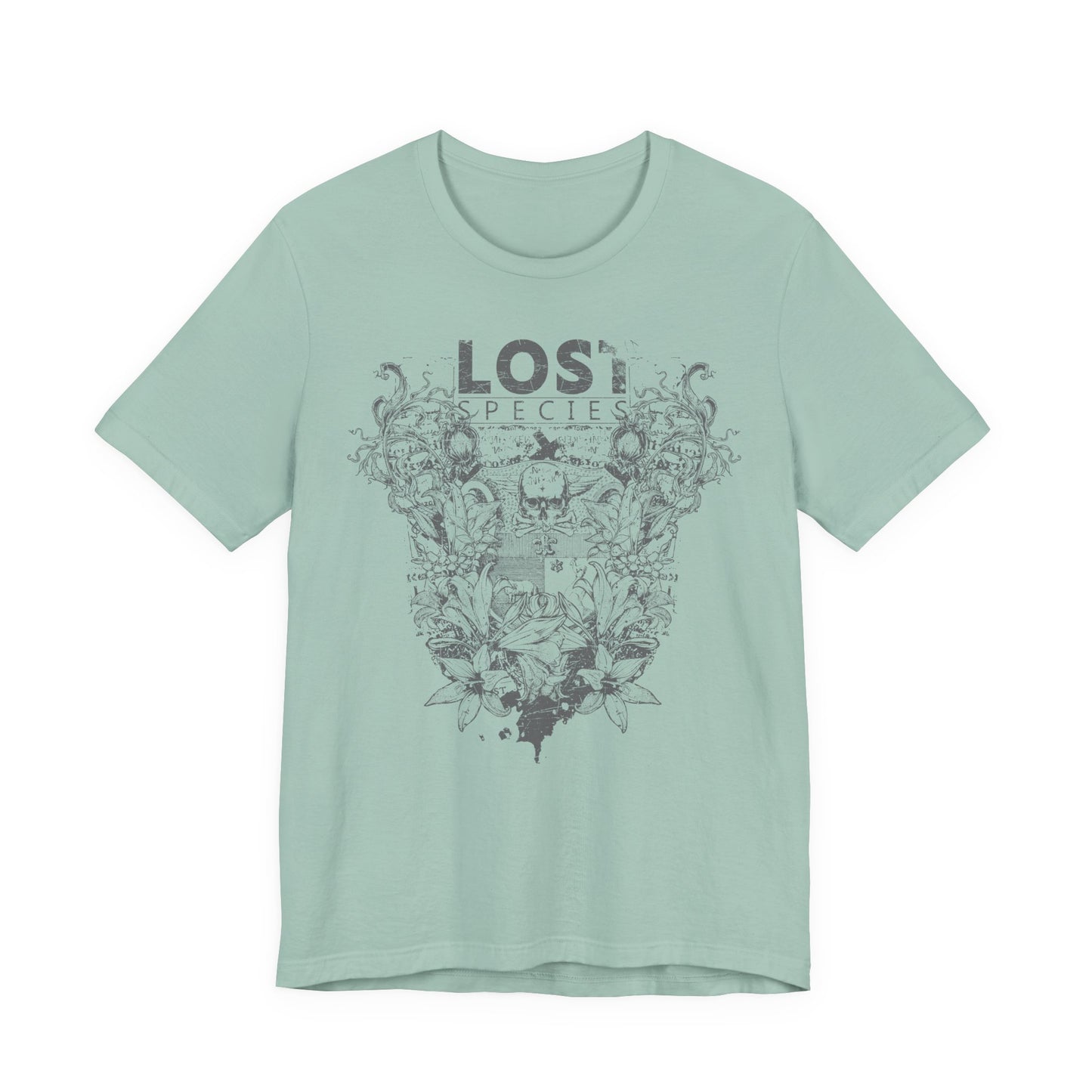 Lost Species Tee Floral Wildlife Illustration Rock Band T-Shirt A-7