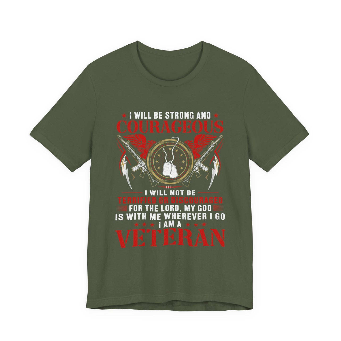 Courageous Veteran Prayer Tee Military Dog Tags Unisex Cotton T-Shirt v37