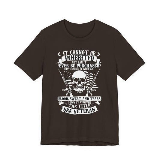 USA Veteran skull flag crossed rifles T-Shirt Military pride Unisex Cotton tee v54