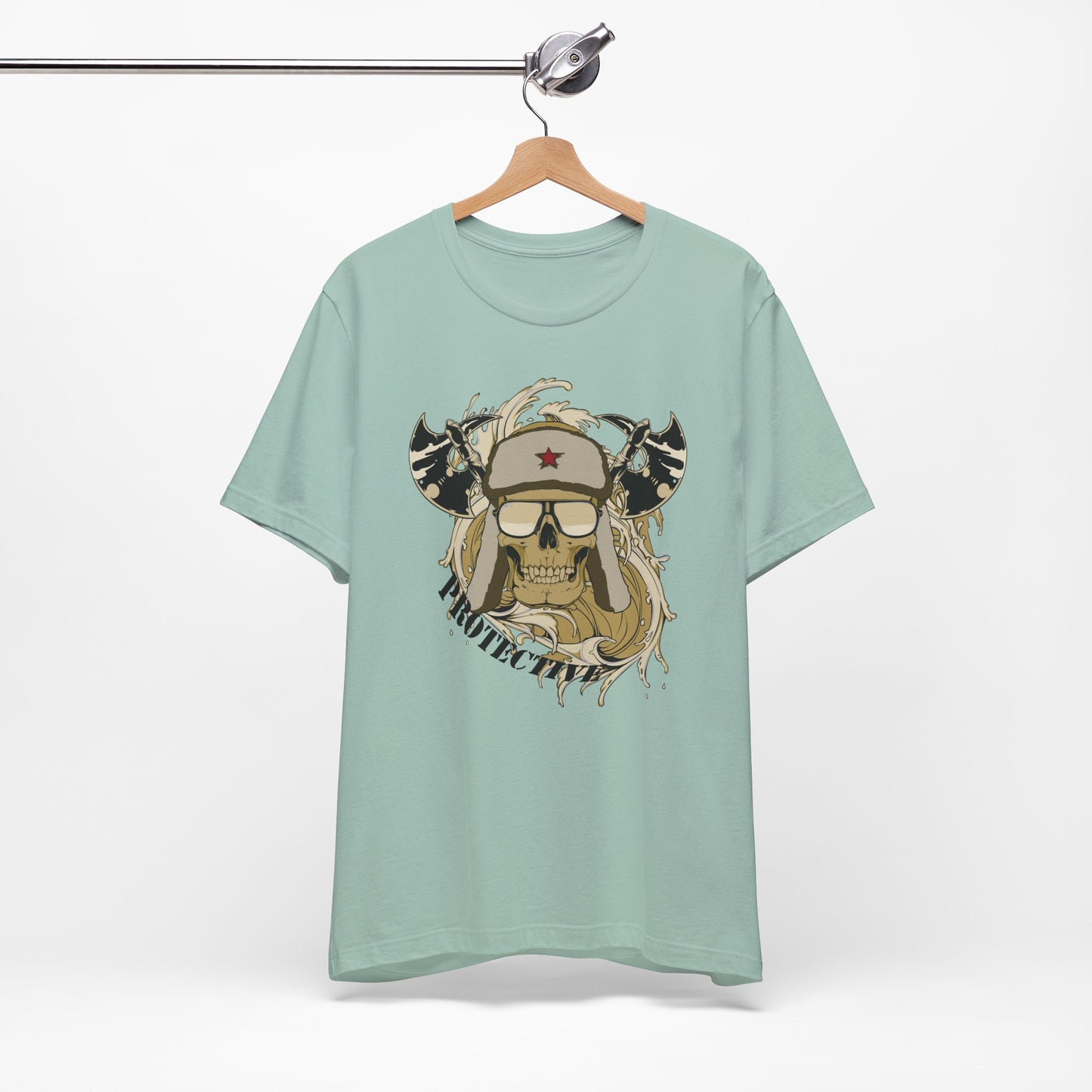 Viking Skull Graphic with Horned Helmet T-Shirt Captain Design Tee Art-41