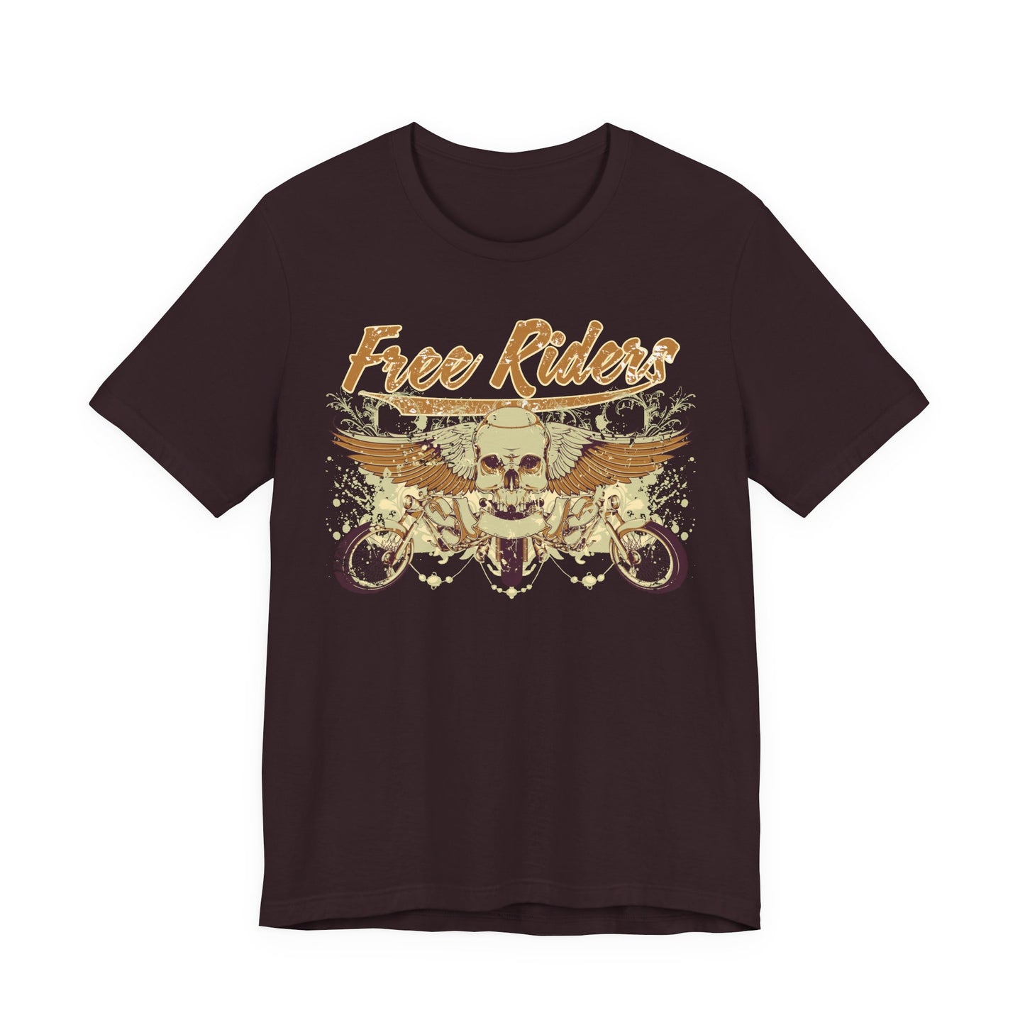 Free Riders Skull Motorcycle Tee Biker Graphic Art Design T-Shirt A-1