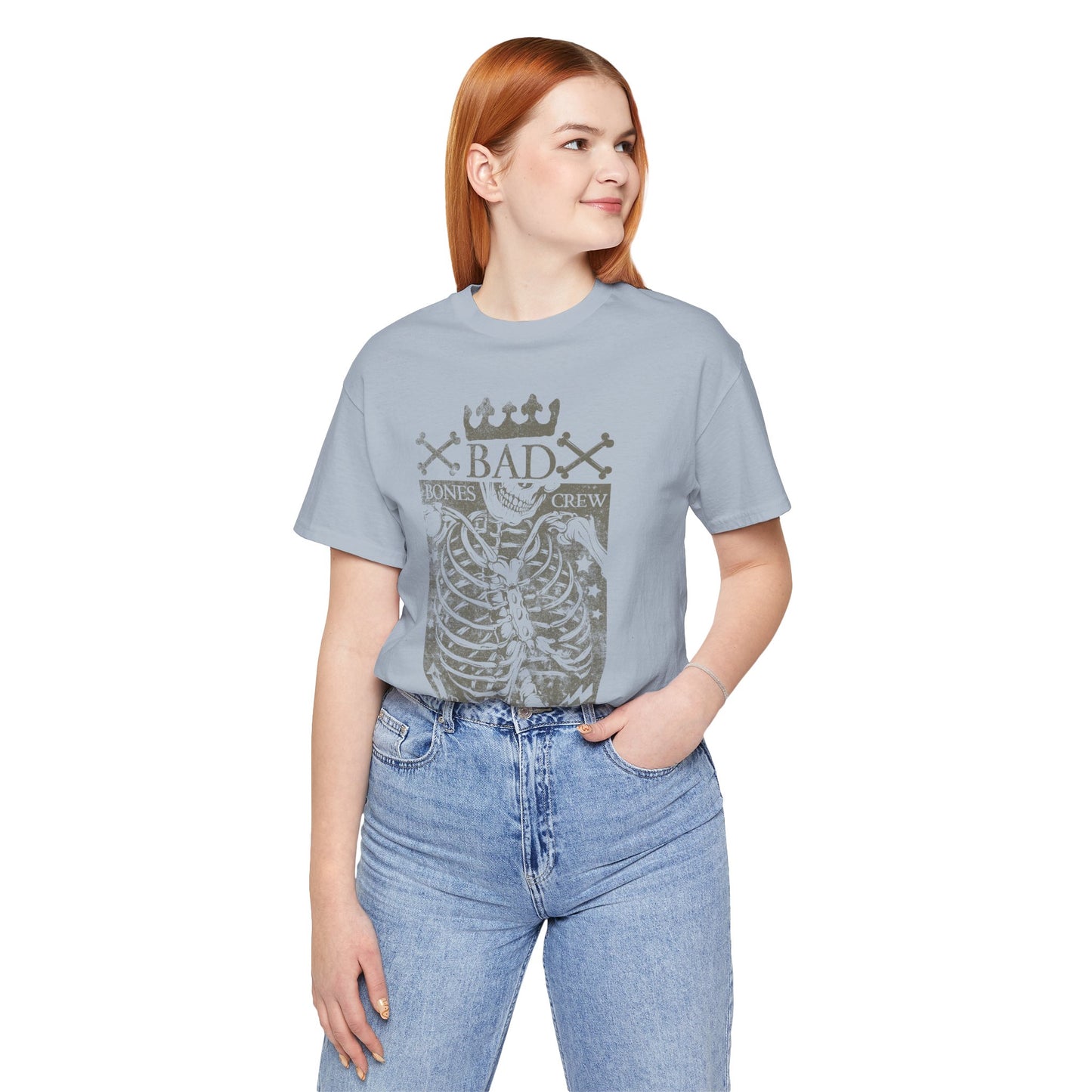 Skeleton Ribcage Tee Bones Crew Graphic Shirt A-10