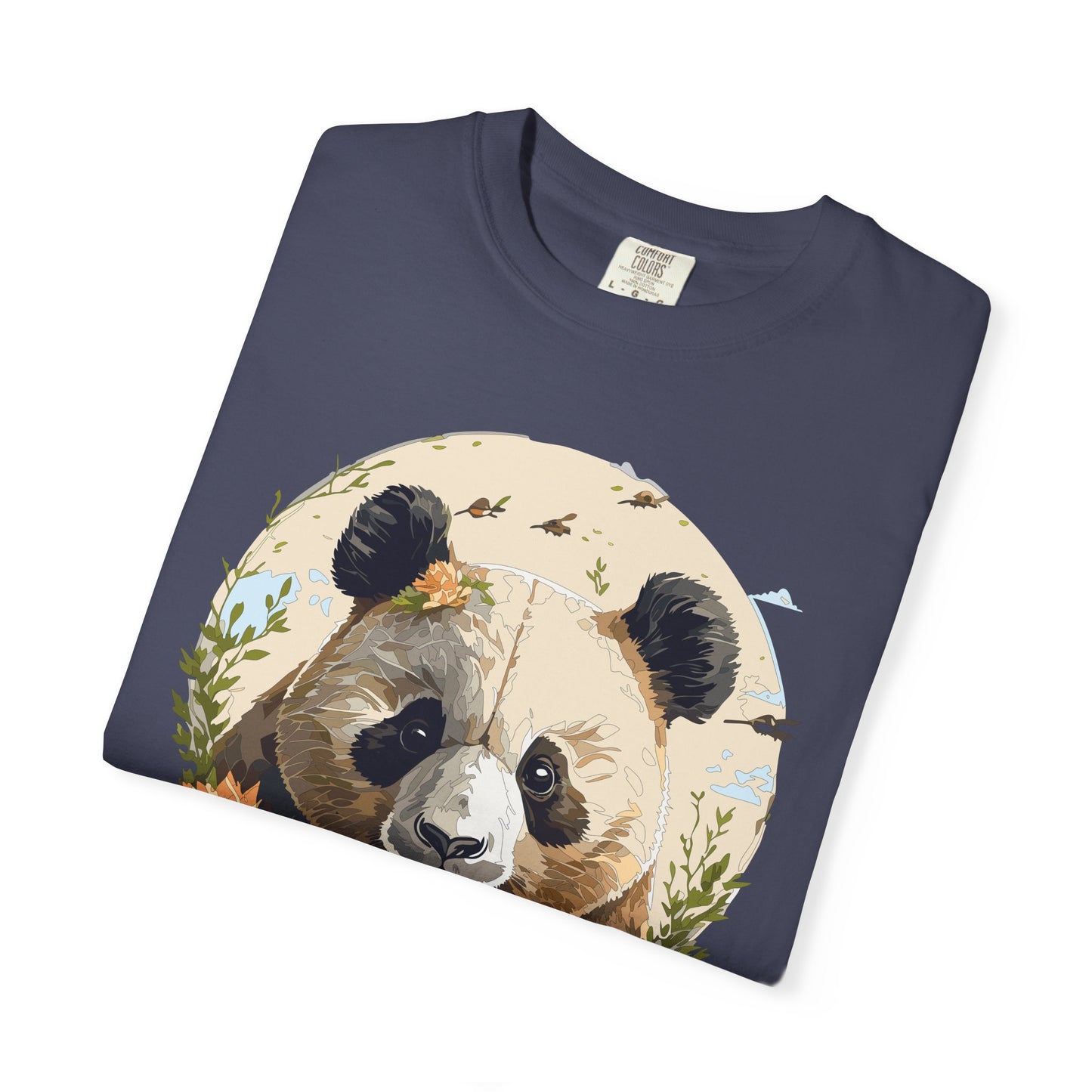 Panda Portrait T-Shirt Unisex Cotton Floral Meadow Circle Animal Art Tee p9