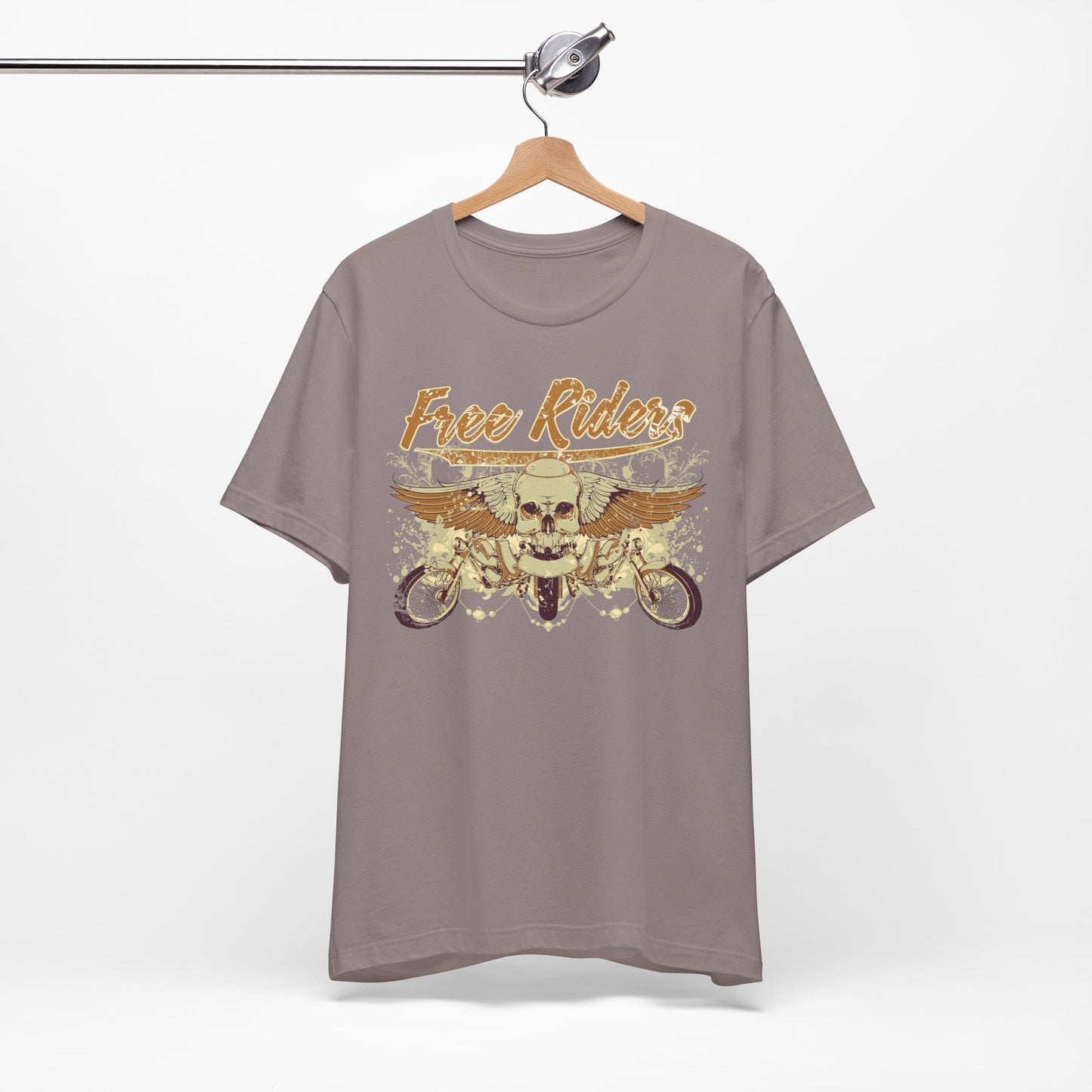 Free Riders Skull Motorcycle Tee Biker Graphic Art Design T-Shirt A-1