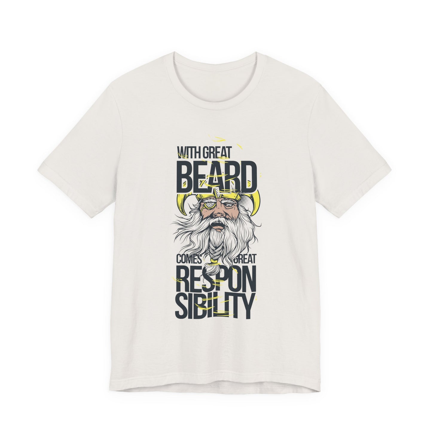 With Great Beard Comes Great Responsibility Tee Viking Beard Graphic Shirt A-2
