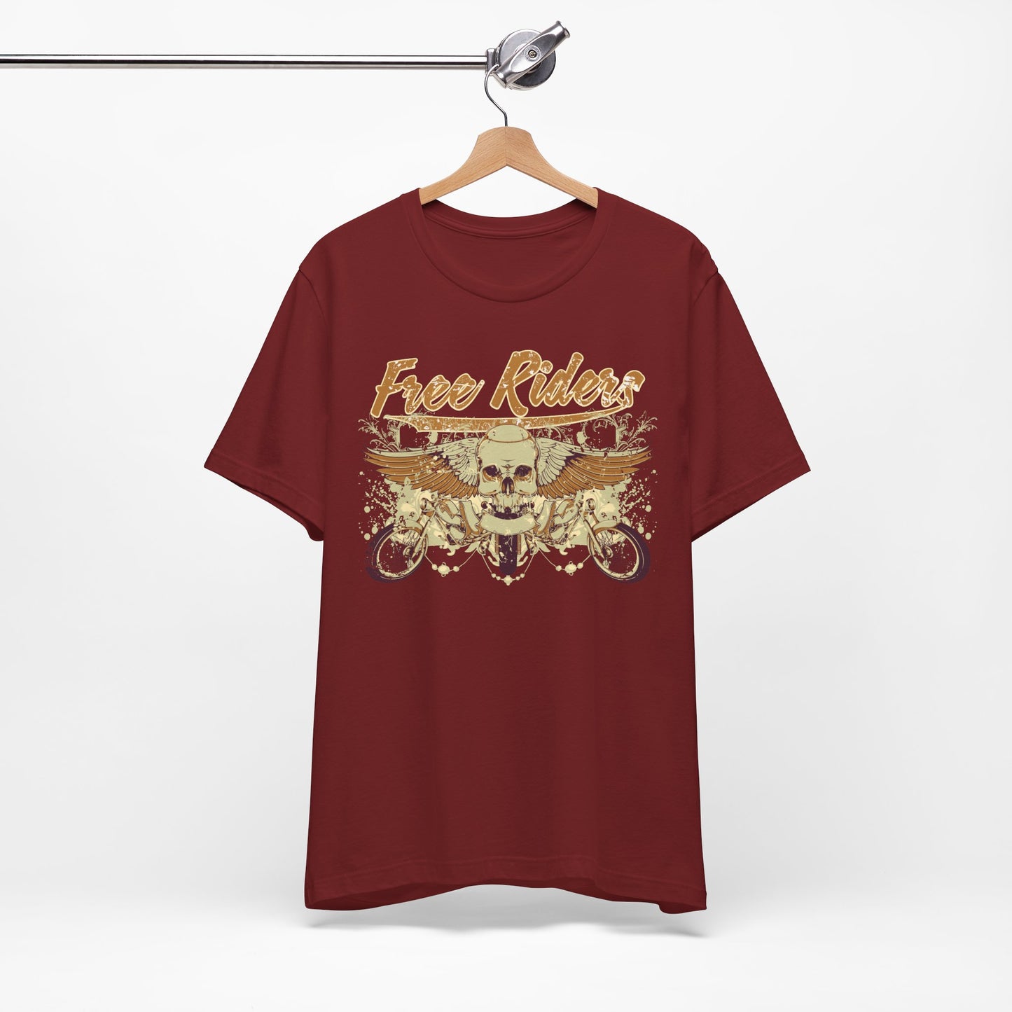 Free Riders Skull Motorcycle Tee Biker Graphic Art Design T-Shirt A-1