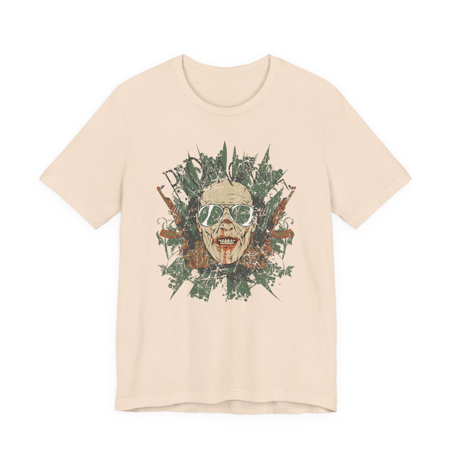 Retro Skull Floral Graphic Design Unisex Cotton T-Shirt G-2