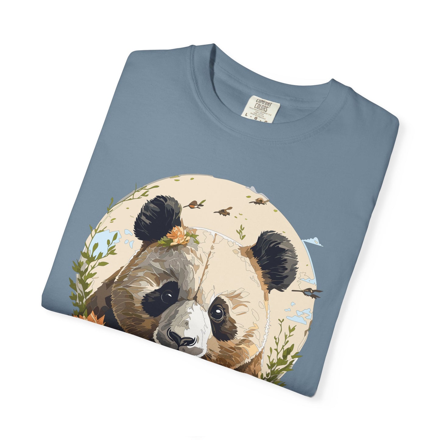 Panda Portrait T-Shirt Unisex Cotton Floral Meadow Circle Animal Art Tee p9