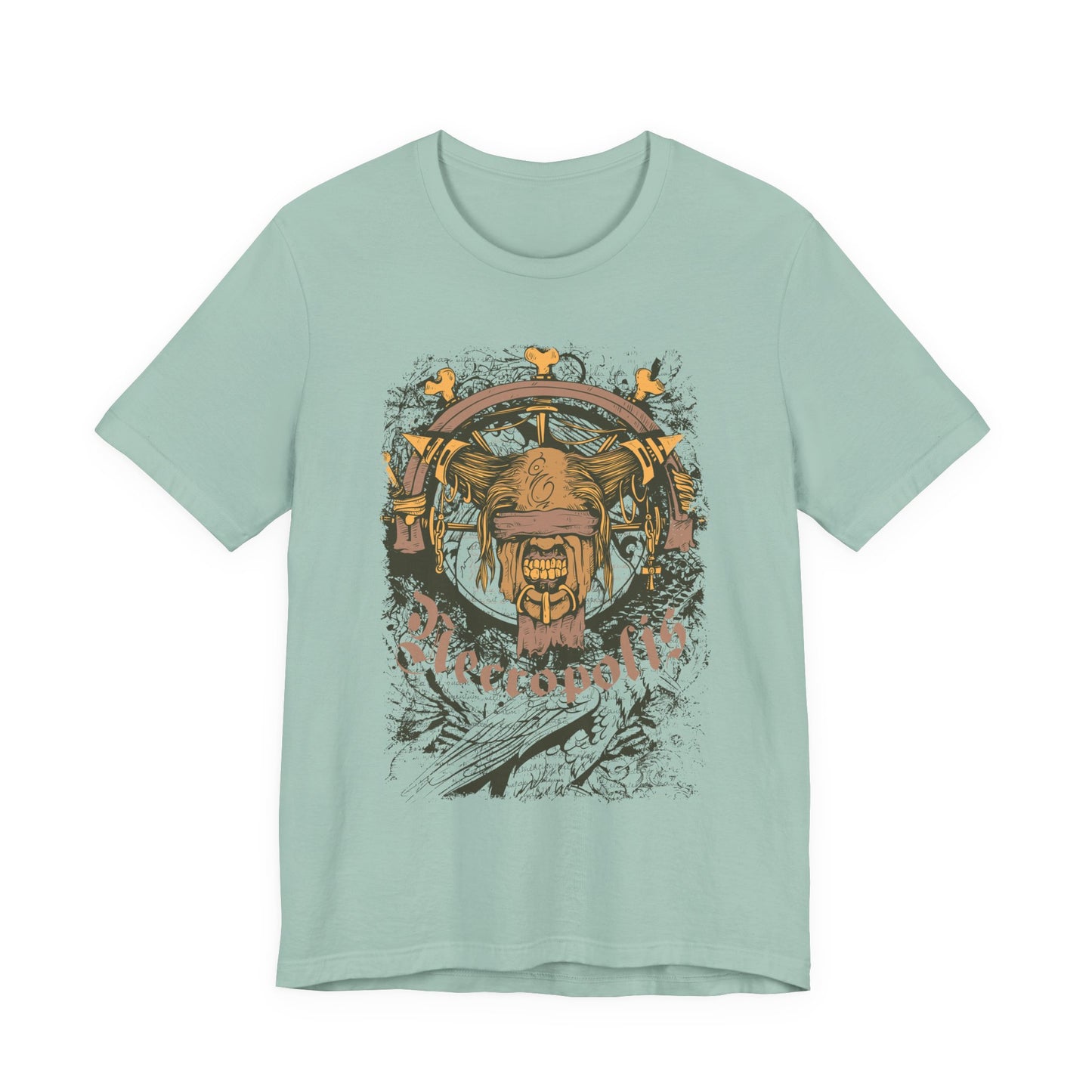 Skull Nordic Warrior Graphic Unisex Cotton T-Shirt r12