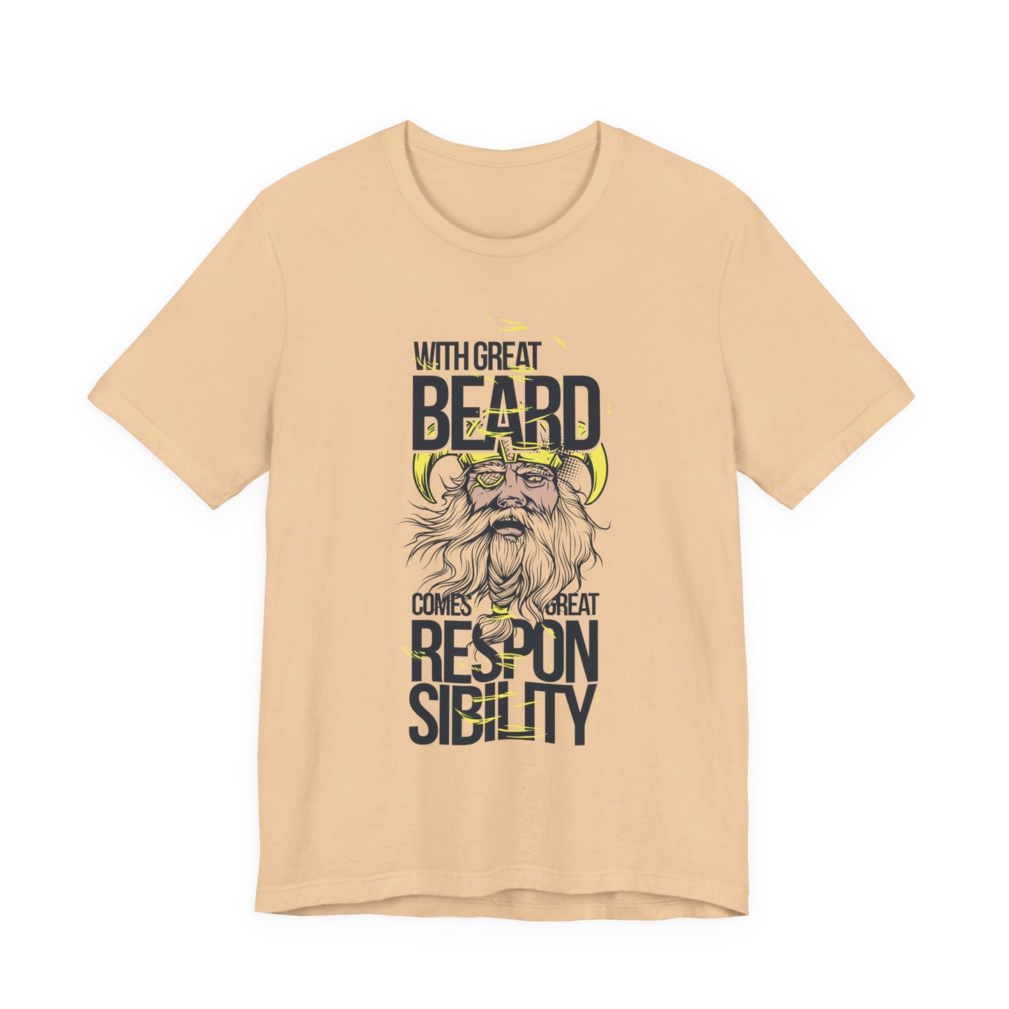 With Great Beard Comes Great Responsibility Tee Viking Beard Graphic Shirt A-2