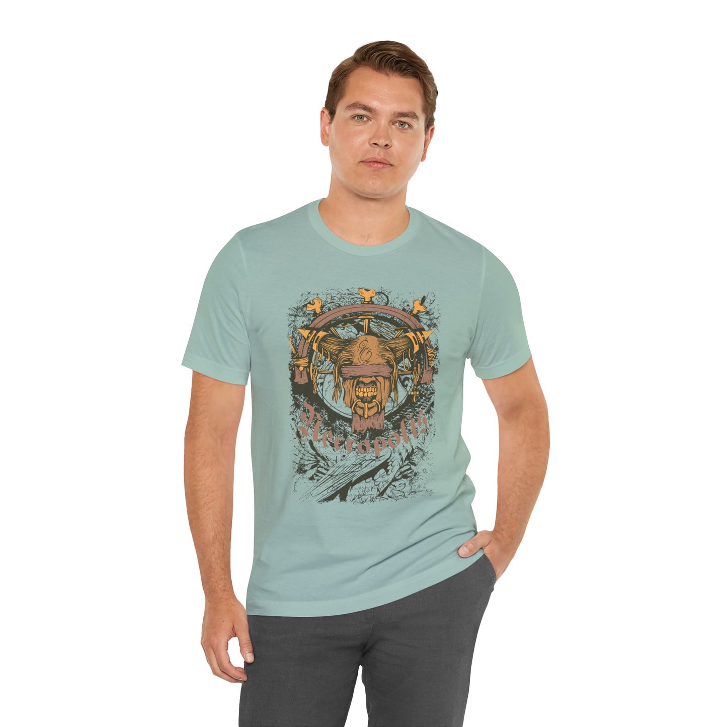 Skull Nordic Warrior Graphic Unisex Cotton T-Shirt r12