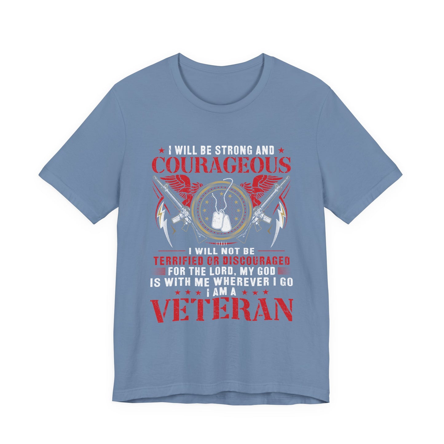 Courageous Veteran Prayer Tee Military Dog Tags Unisex Cotton T-Shirt v37