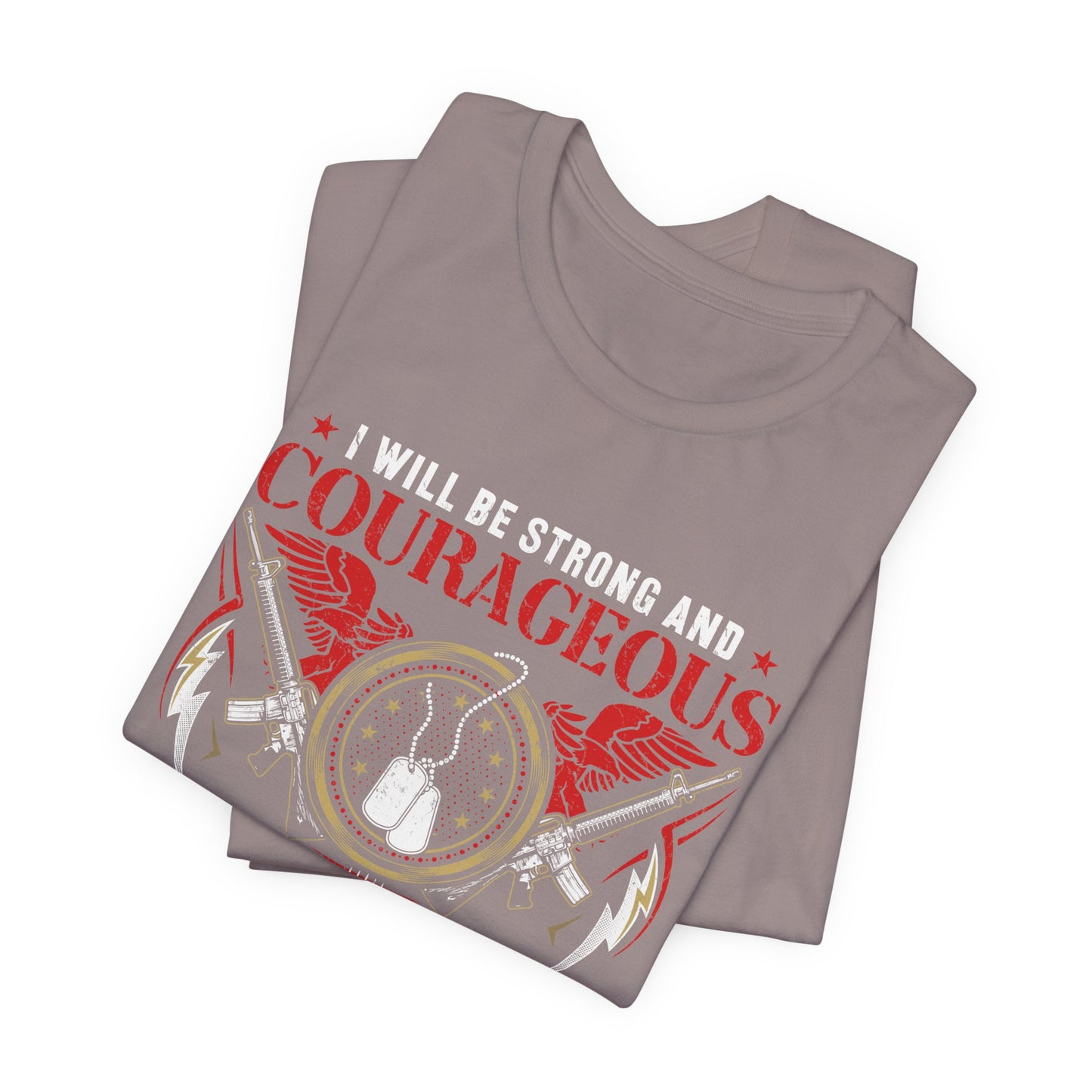 Courageous Veteran Prayer Tee Military Dog Tags Unisex Cotton T-Shirt v37