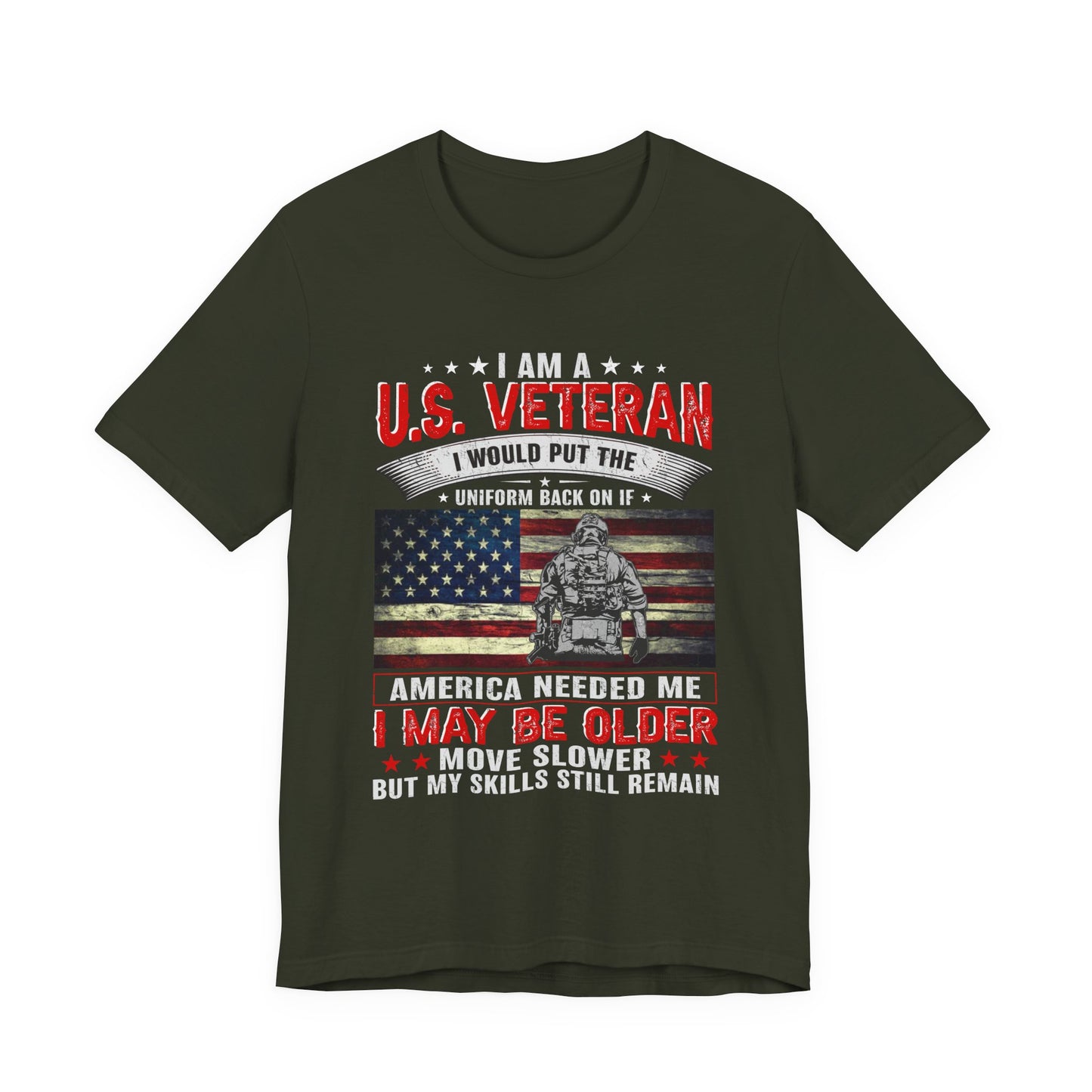 I Am A U.S. Veteran shirt American Flag Military Veteran Unisex Cotton Tee v25