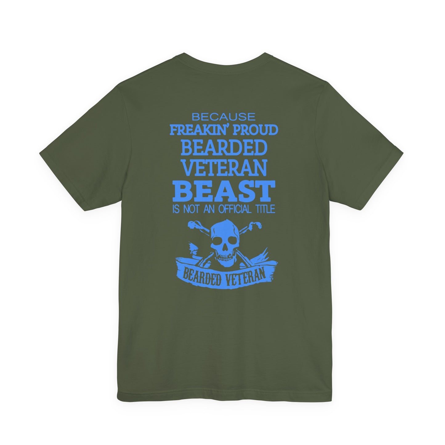 Bearded Veteran Beast T-Shirt Military Skull Beard Graphic Unisex Cotton Tee v46
