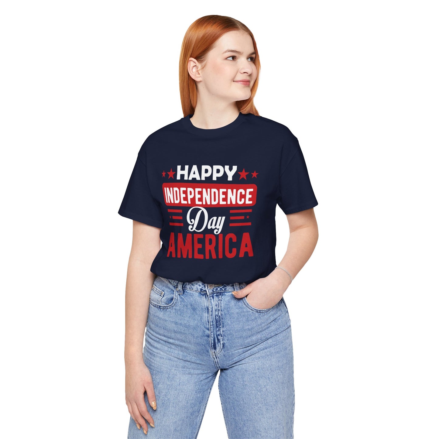 Happy Independence Day America Graphic Unisex Cotton T-Shirt 015
