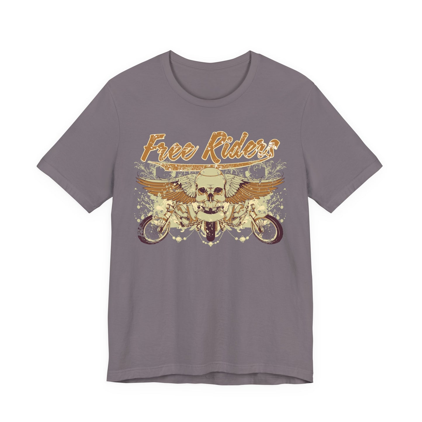 Free Riders Skull Motorcycle Tee Biker Graphic Art Design T-Shirt A-1