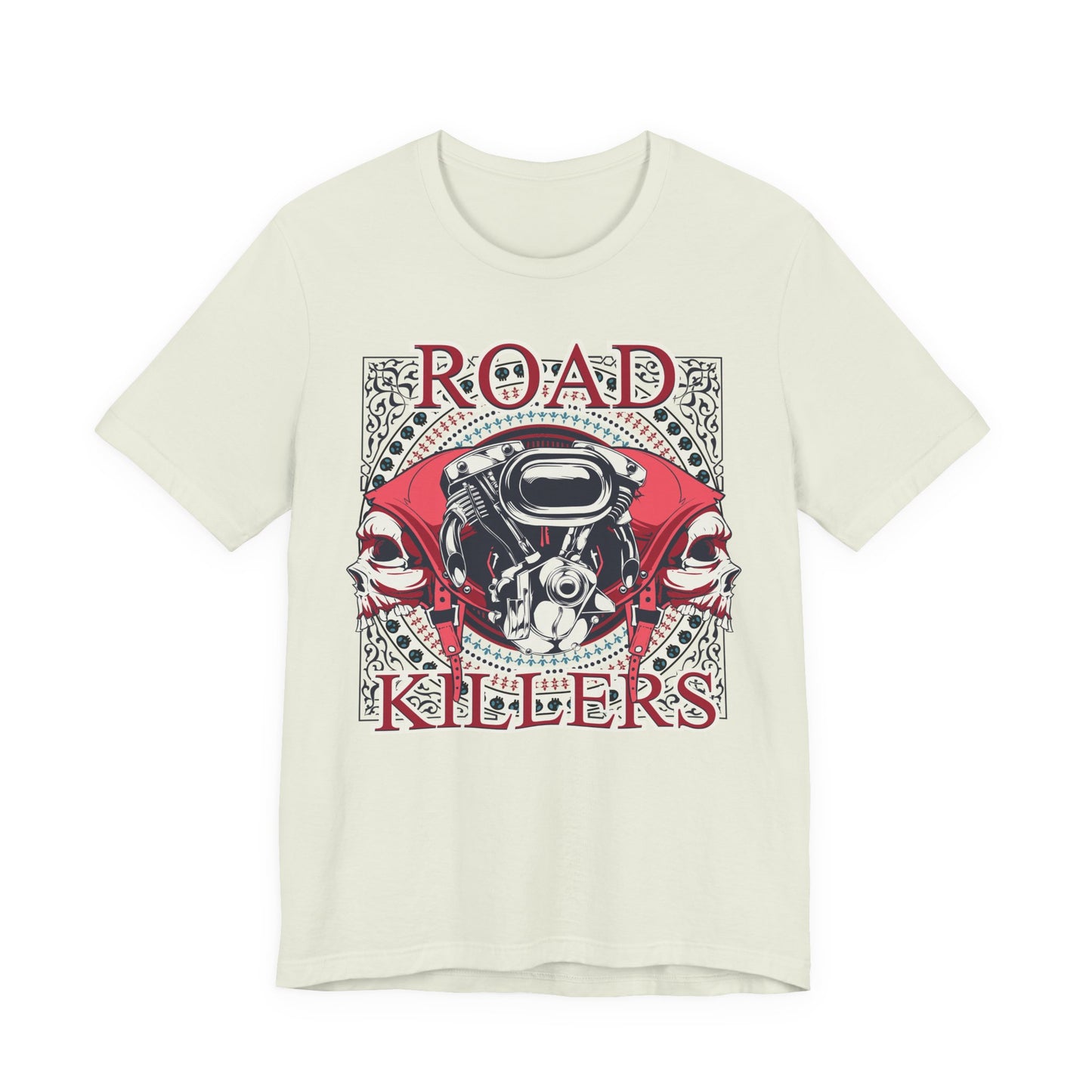 Dark Road Motorcycle Helmet Skull Tee Biker graphic t-shirt G-1