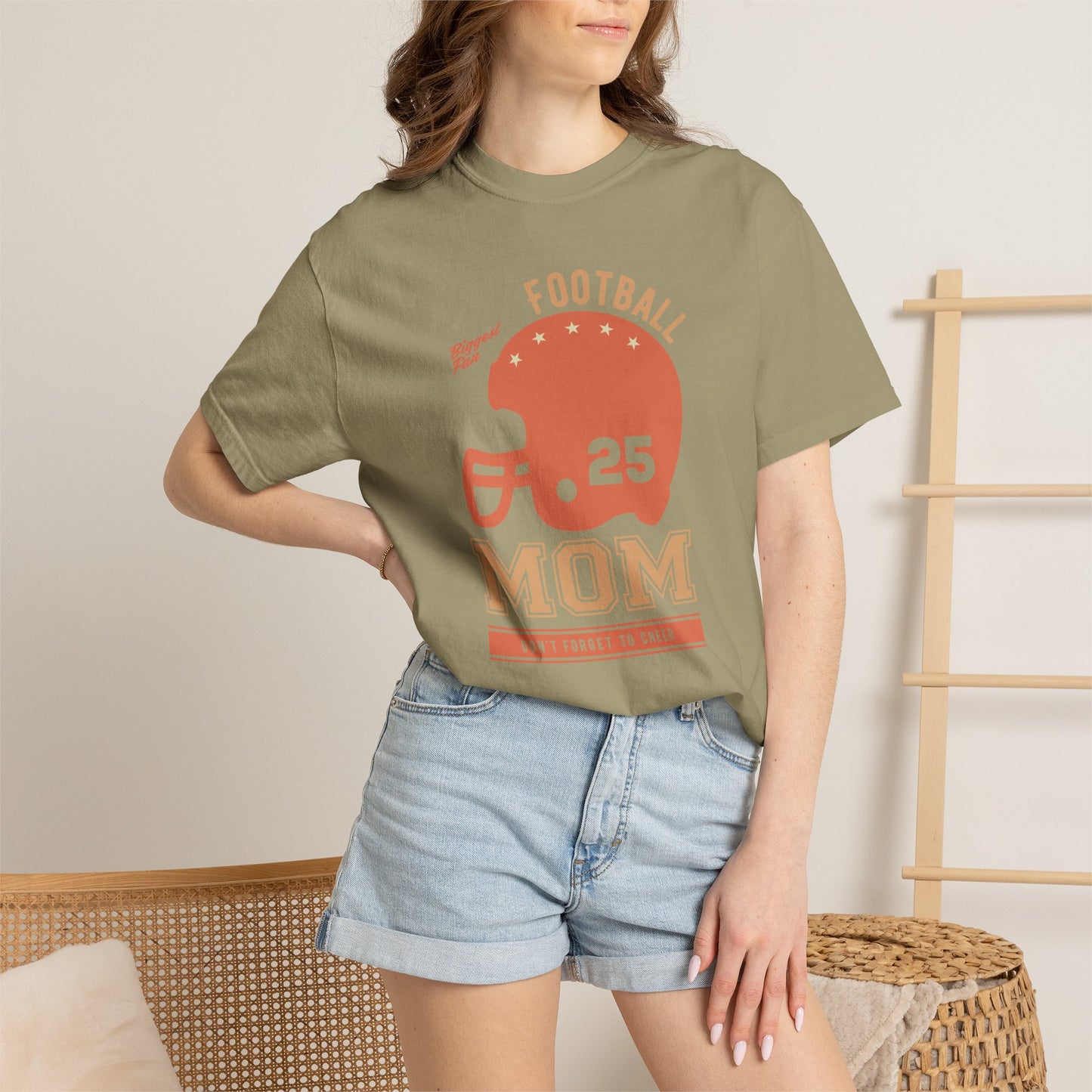 Football Mom T-shirt Mother's Day Mama Tee Unisex Comfort Colors Garment-Dyed Cotton h43
