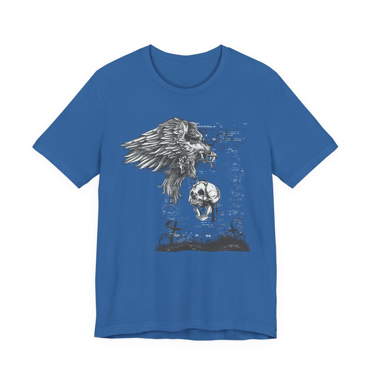 Raven and Skull Illustration Graphic Unisex Cotton T-Shirt r19