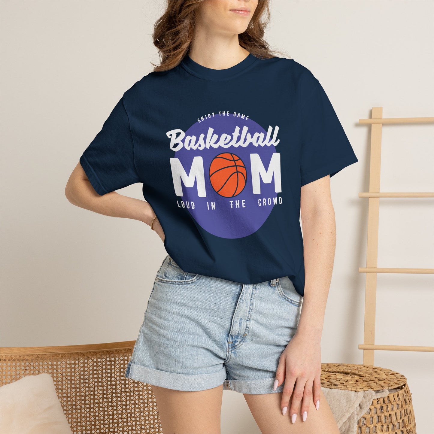 Basketball Mom T-shirt Mother's Day Mama Tee Unisex Comfort Colors Garment-Dyed Cotton h31