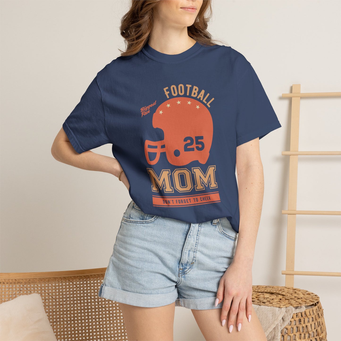 Football Mom T-shirt Mother's Day Mama Tee Unisex Comfort Colors Garment-Dyed Cotton h43