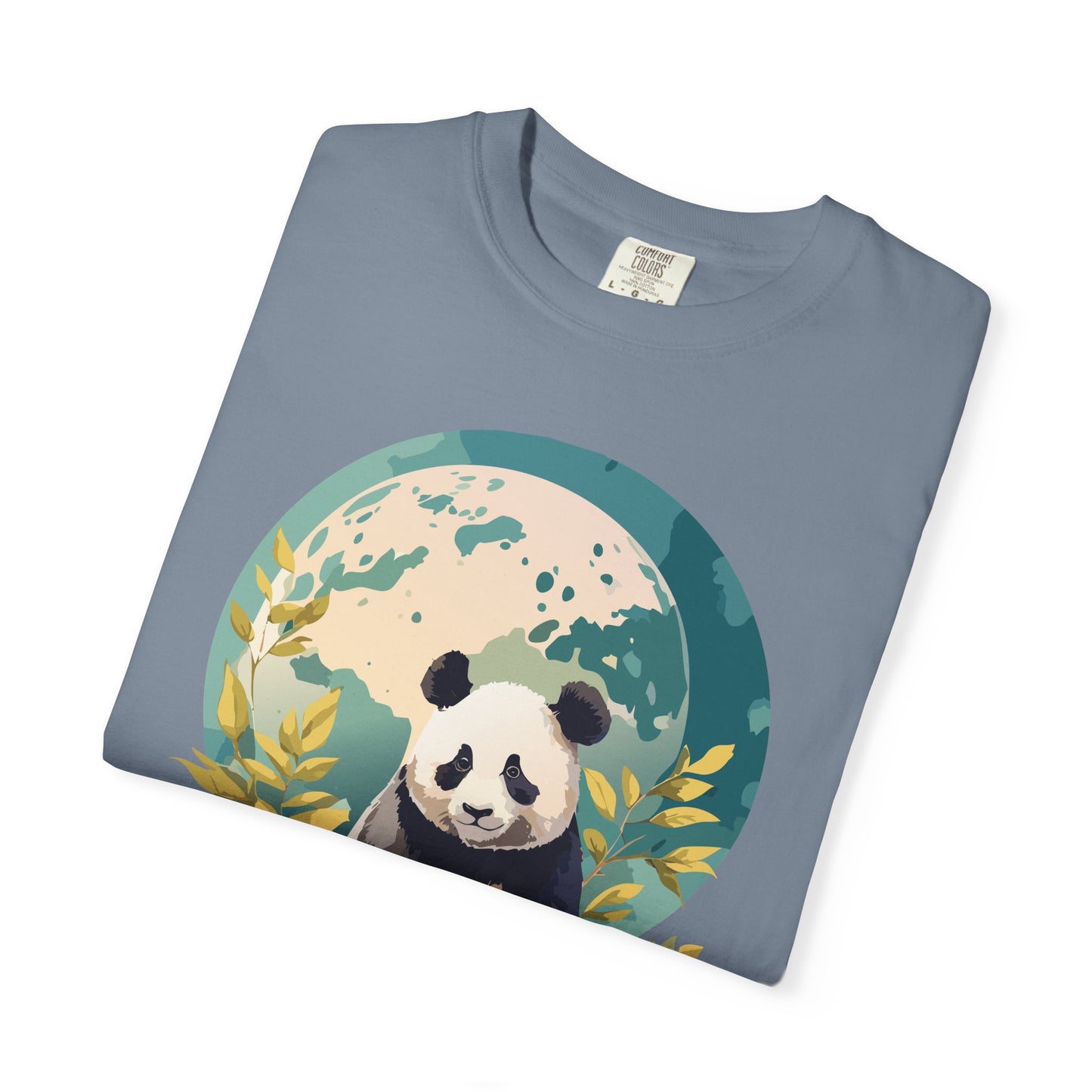 Panda Portrait T-Shirt Unisex Cotton Floral Chinese Graphic Circle Animal Art Tee pp6