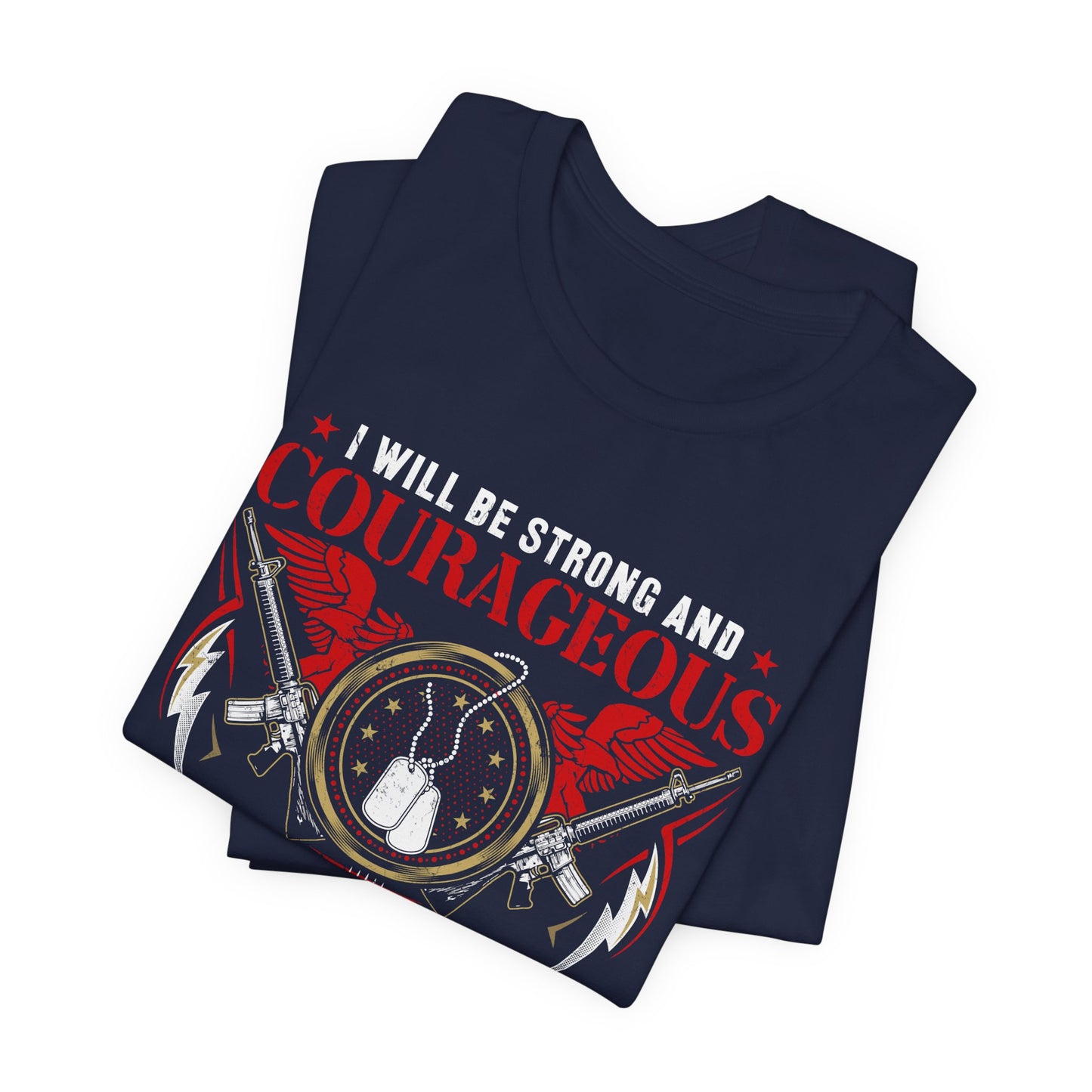 Courageous Veteran Prayer Tee Military Dog Tags Unisex Cotton T-Shirt v37